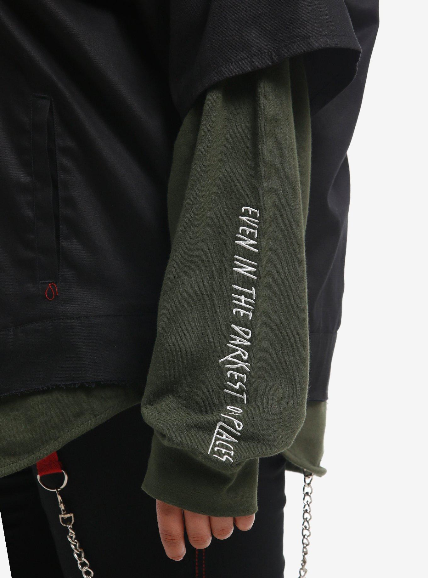 Stranger Things Max Mayfield Music Girls Twofer Jacket Plus Size, MULTI, alternate