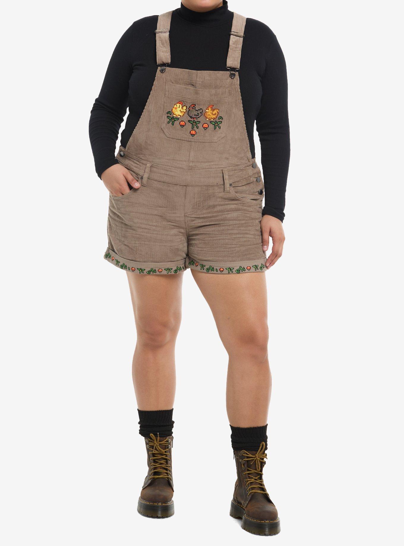 Stardew Valley Corduroy Shortalls Plus Size, , hi-res
