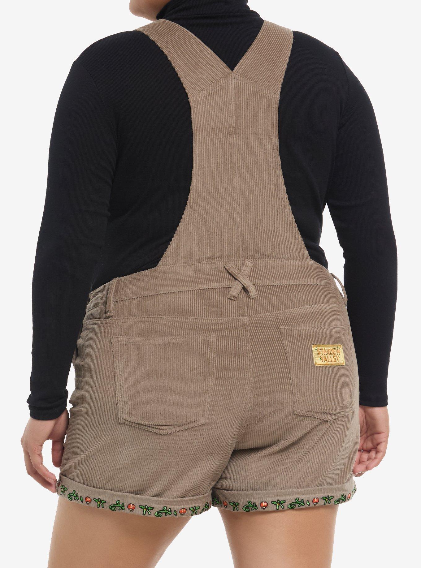 Stardew Valley Corduroy Shortalls Plus Size, MULTI, alternate