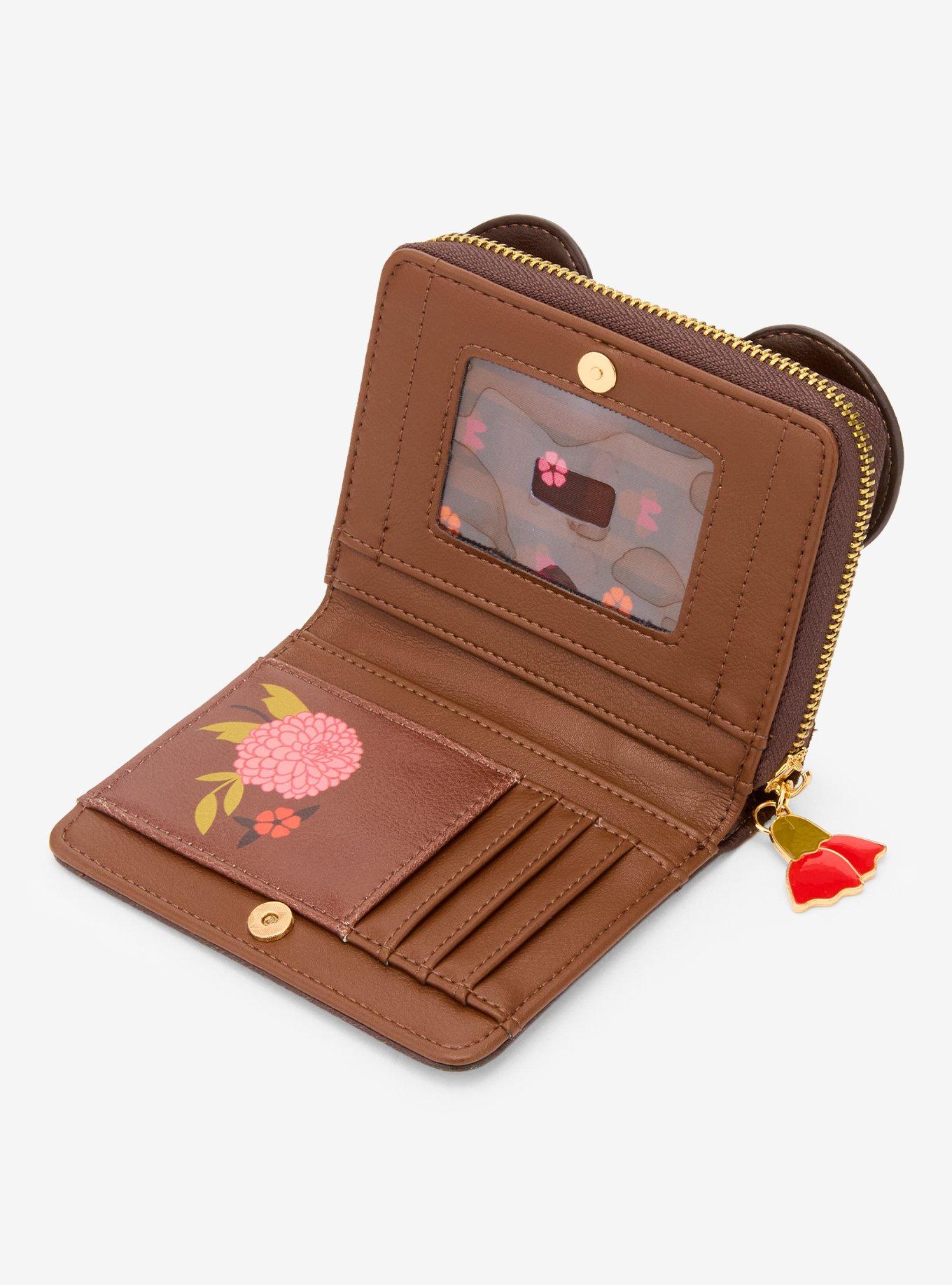 Disney Minnie Mouse Velvet Floral Ears Small Zip Wallet - BoxLunch Exclusive, , alternate