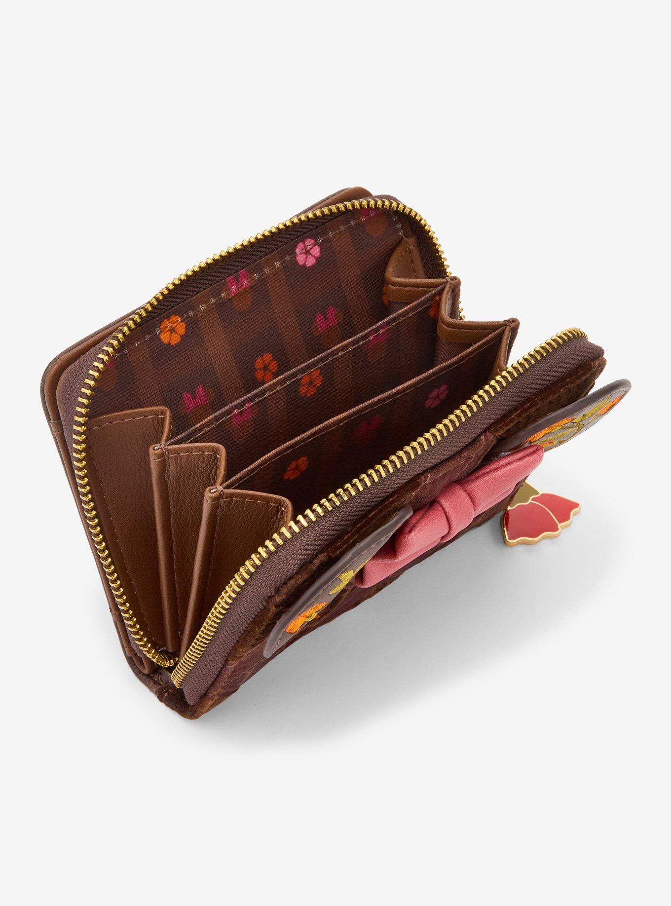 Disney Minnie Mouse Velvet Floral Ears Small Zip Wallet - BoxLunch Exclusive, , alternate