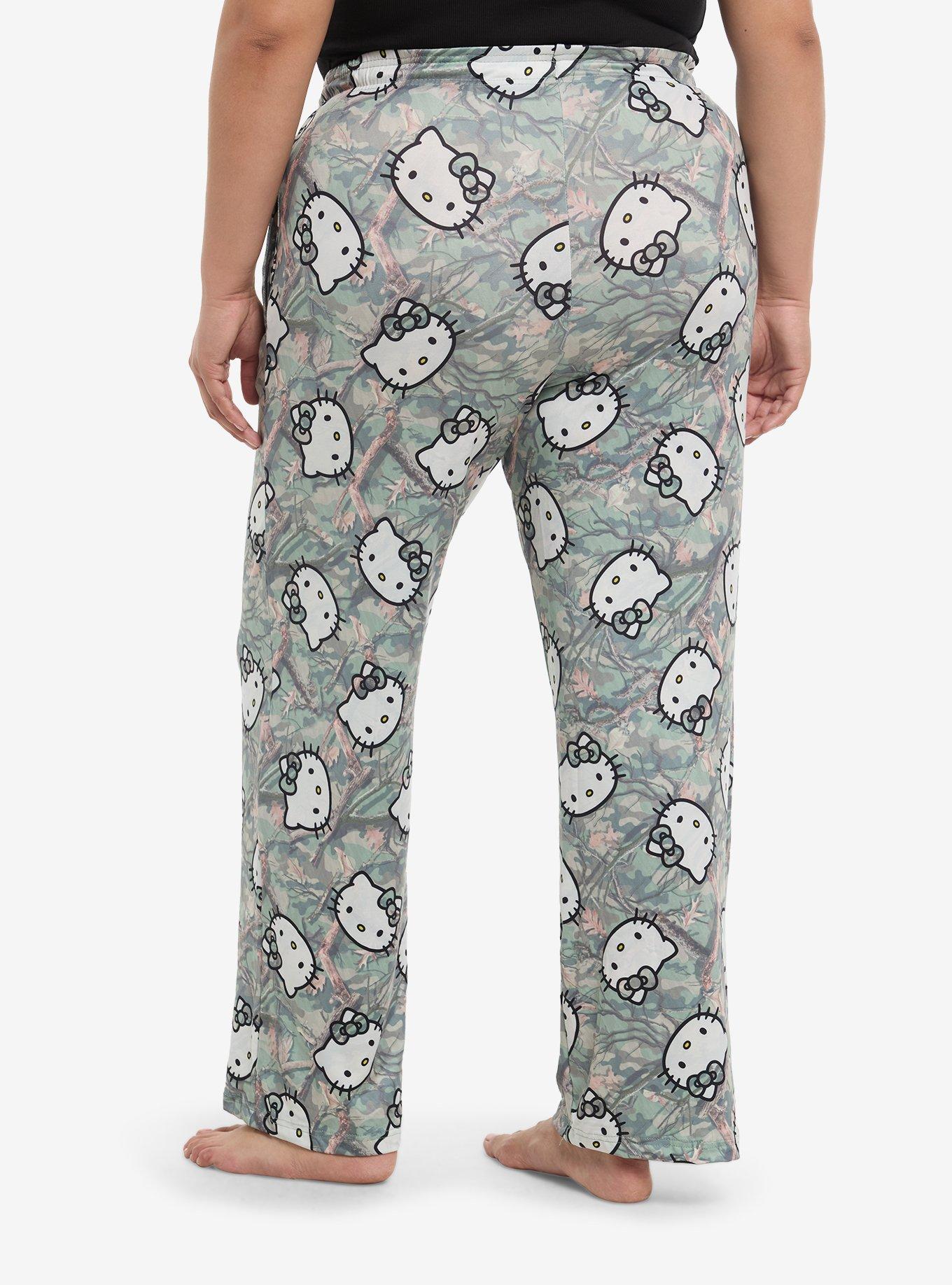 Hello Kitty Camouflage Girls Pajama Pants Plus Size, , hi-res