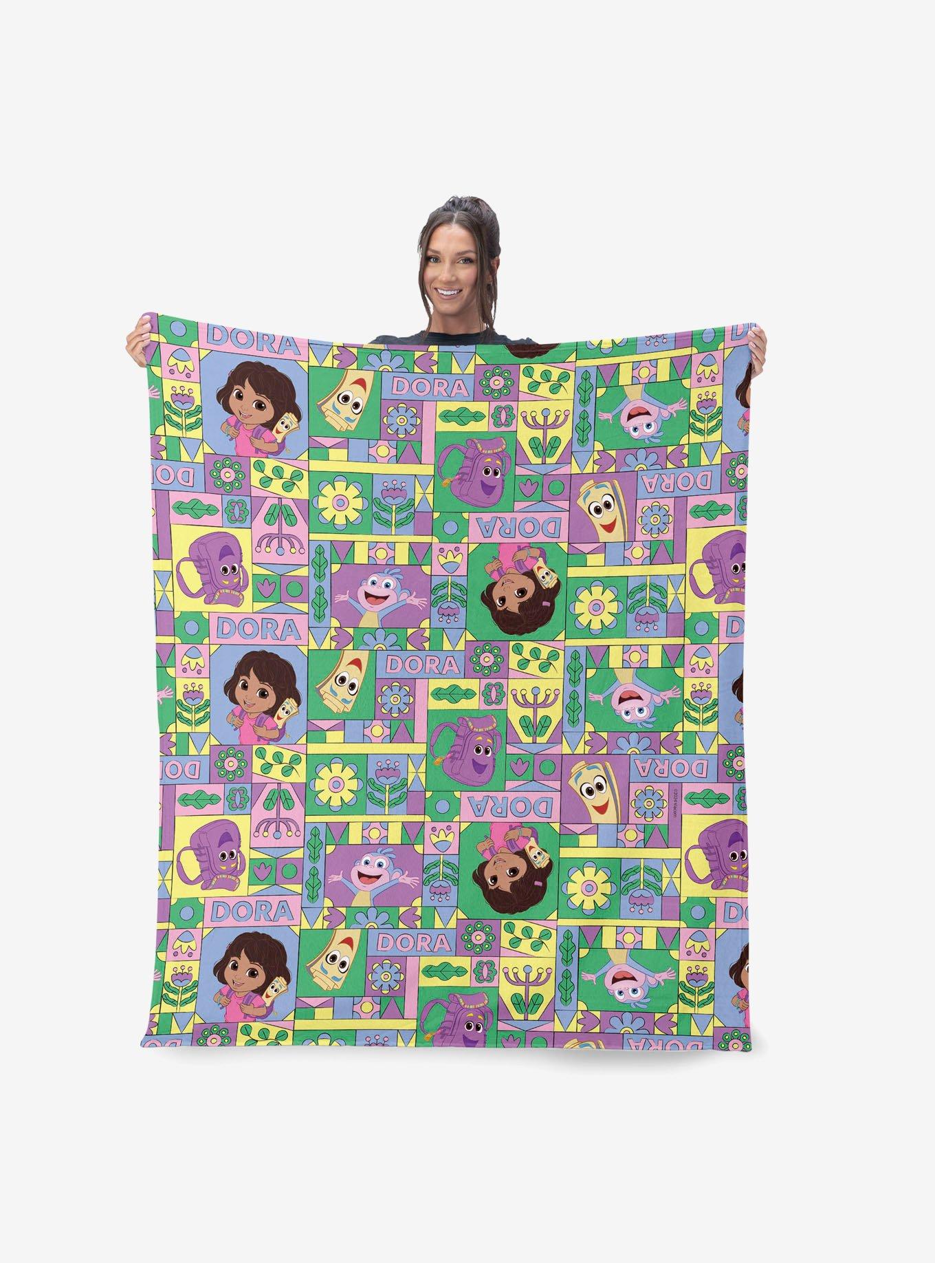 Dora The Explorer Dora and Friends Collage Silk Touch Sherpa Throw Blanket, , hi-res