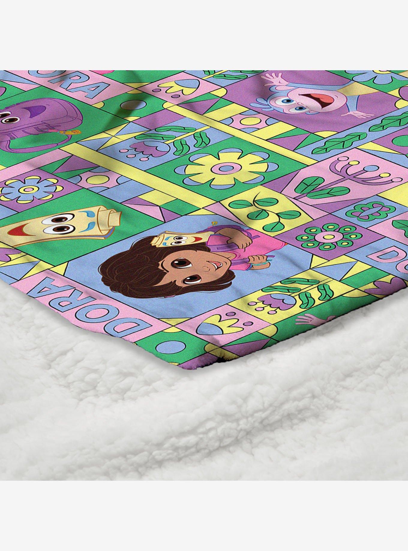 Dora The Explorer Dora and Friends Collage Silk Touch Sherpa Throw Blanket, , alternate