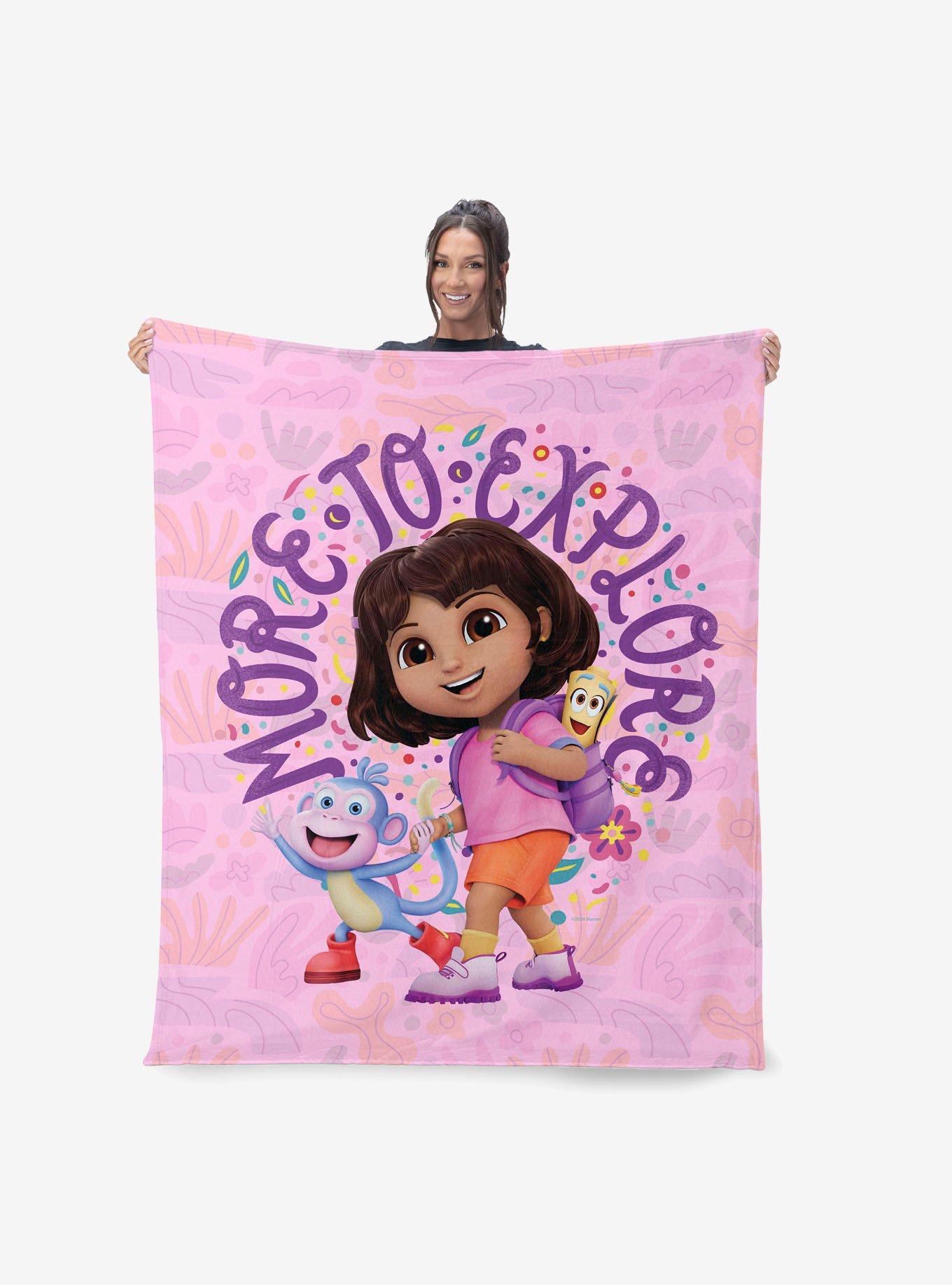 Dora The Explorer More to Explore Silk Touch Sherpa Throw Blanket, , hi-res