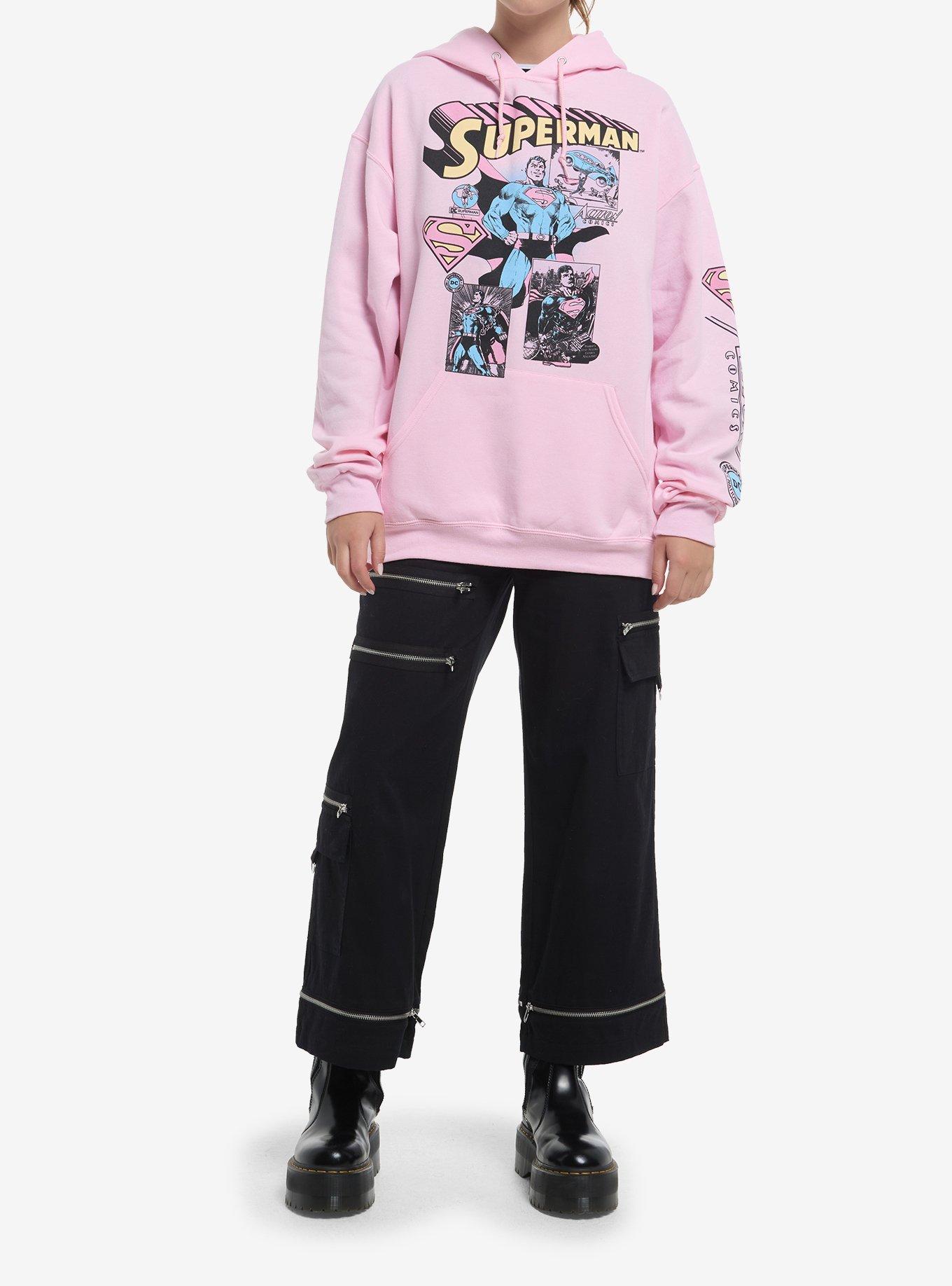 DC Comics Superman Comic Panels Girls Hoodie, , hi-res
