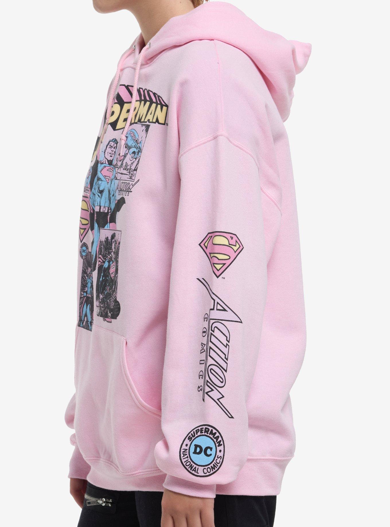 DC Comics Superman Comic Panels Girls Hoodie, MULTI, alternate