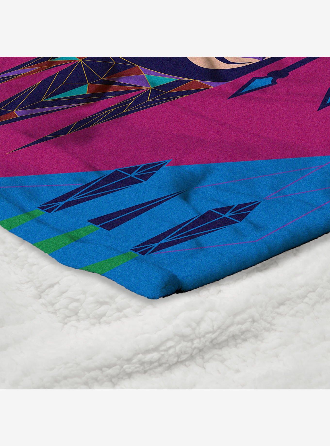 Disney Snow White Geometric Evil Queen Silk Touch Sherpa Throw Blanket, , alternate