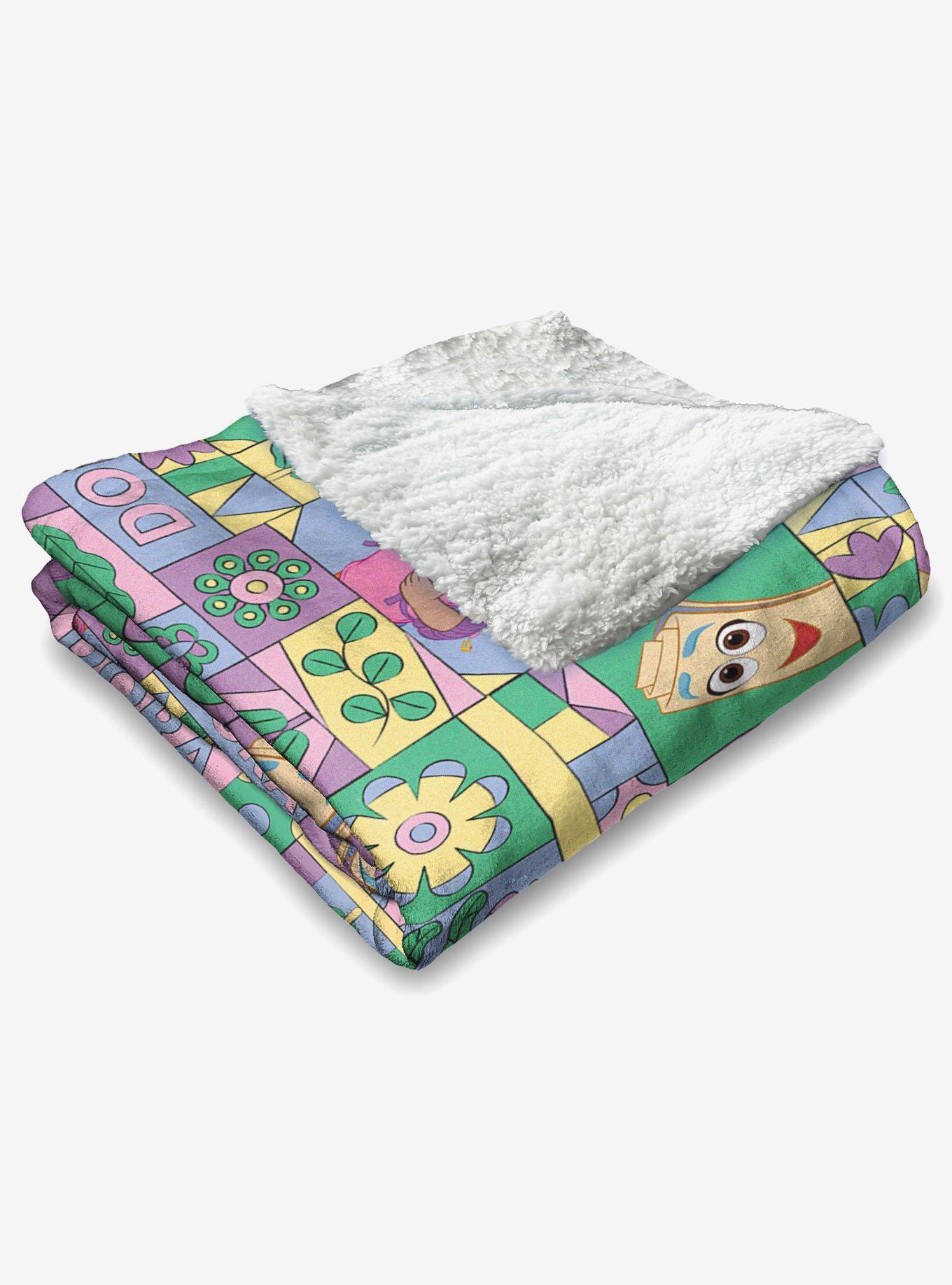 Dora The Explorer Dora and Friends Collage Silk Touch Sherpa Throw Blanket, , alternate