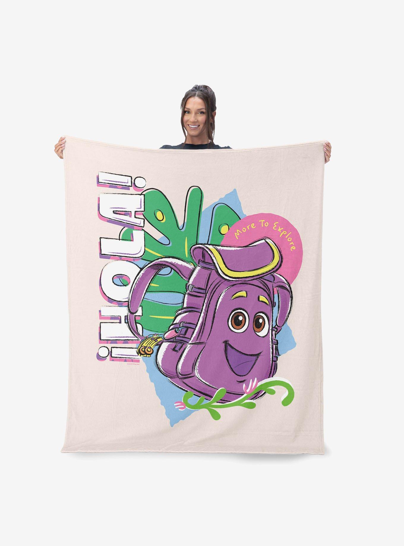 Dora The Explorer Hola Backpack Silk Touch Sherpa Throw Blanket, , hi-res