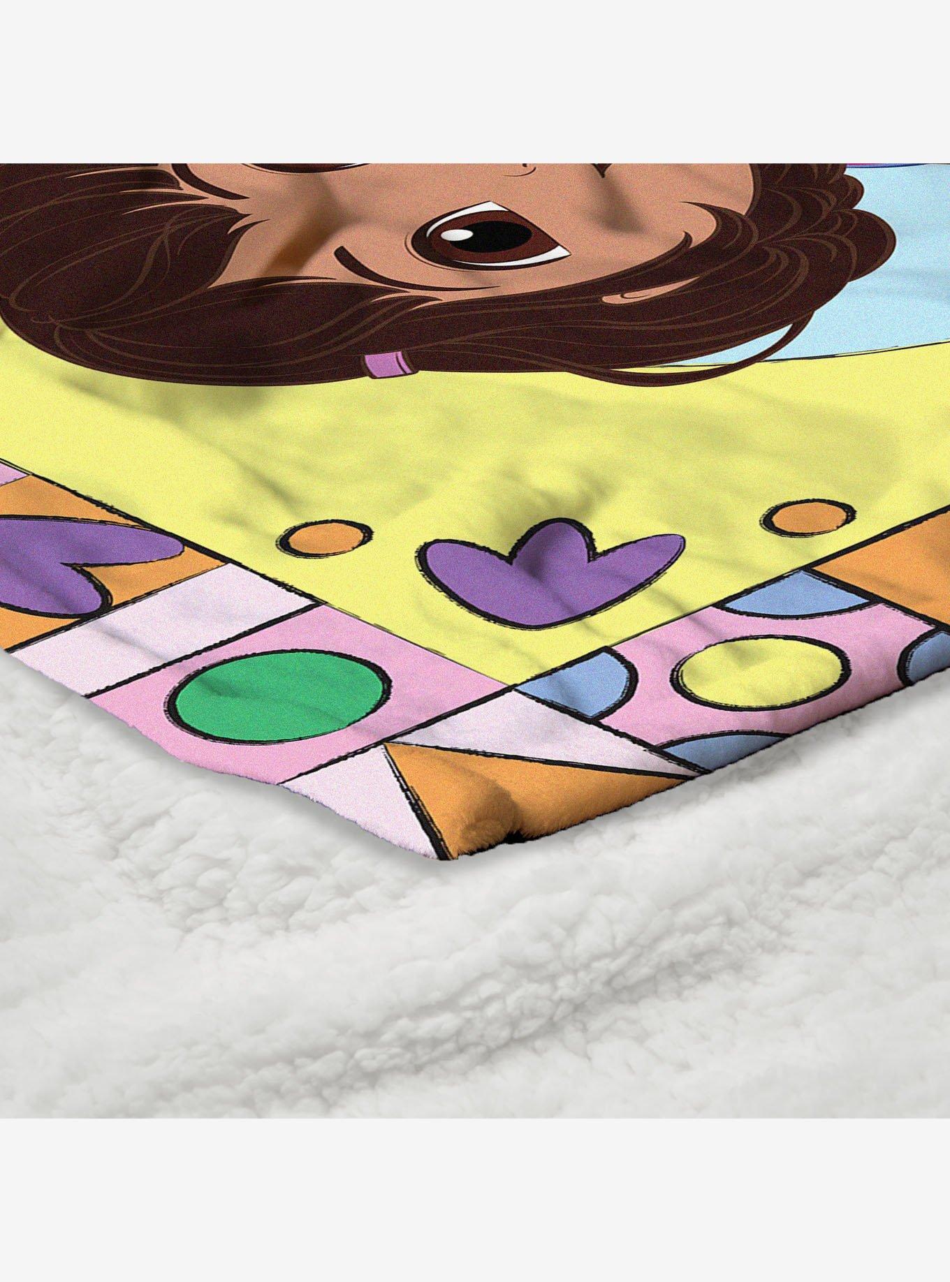 Dora The Explorer Running Dora Silk Touch Sherpa Throw Blanket, , alternate