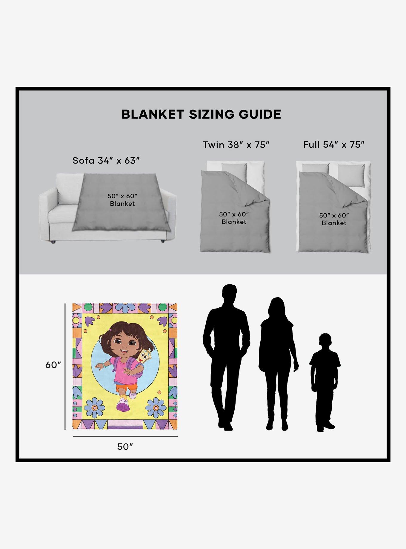 Dora The Explorer Running Dora Silk Touch Sherpa Throw Blanket, , alternate
