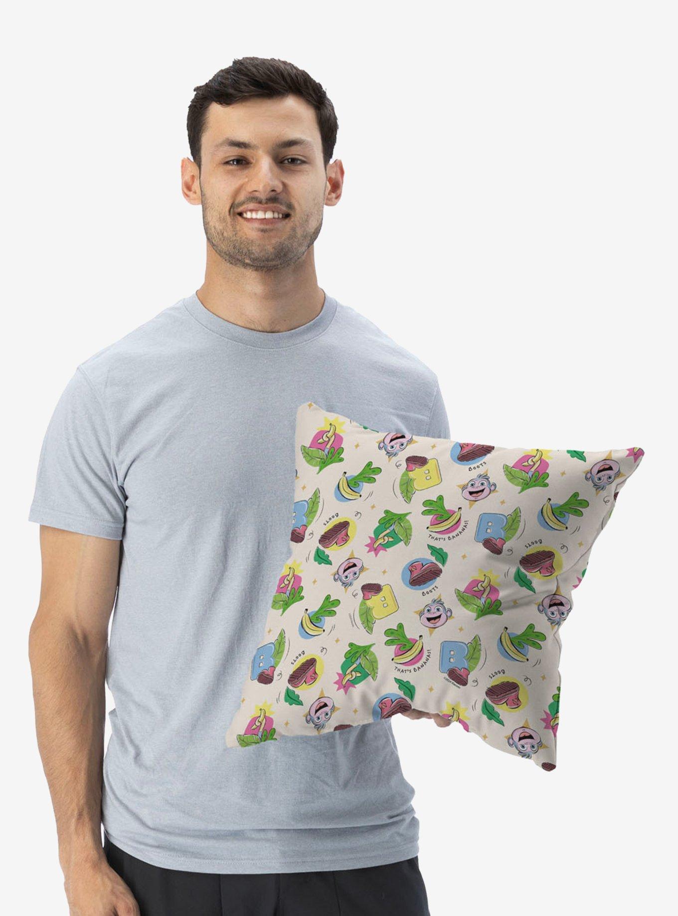 Dora The Explorer Boots Pattern Throw Pillow, , alternate