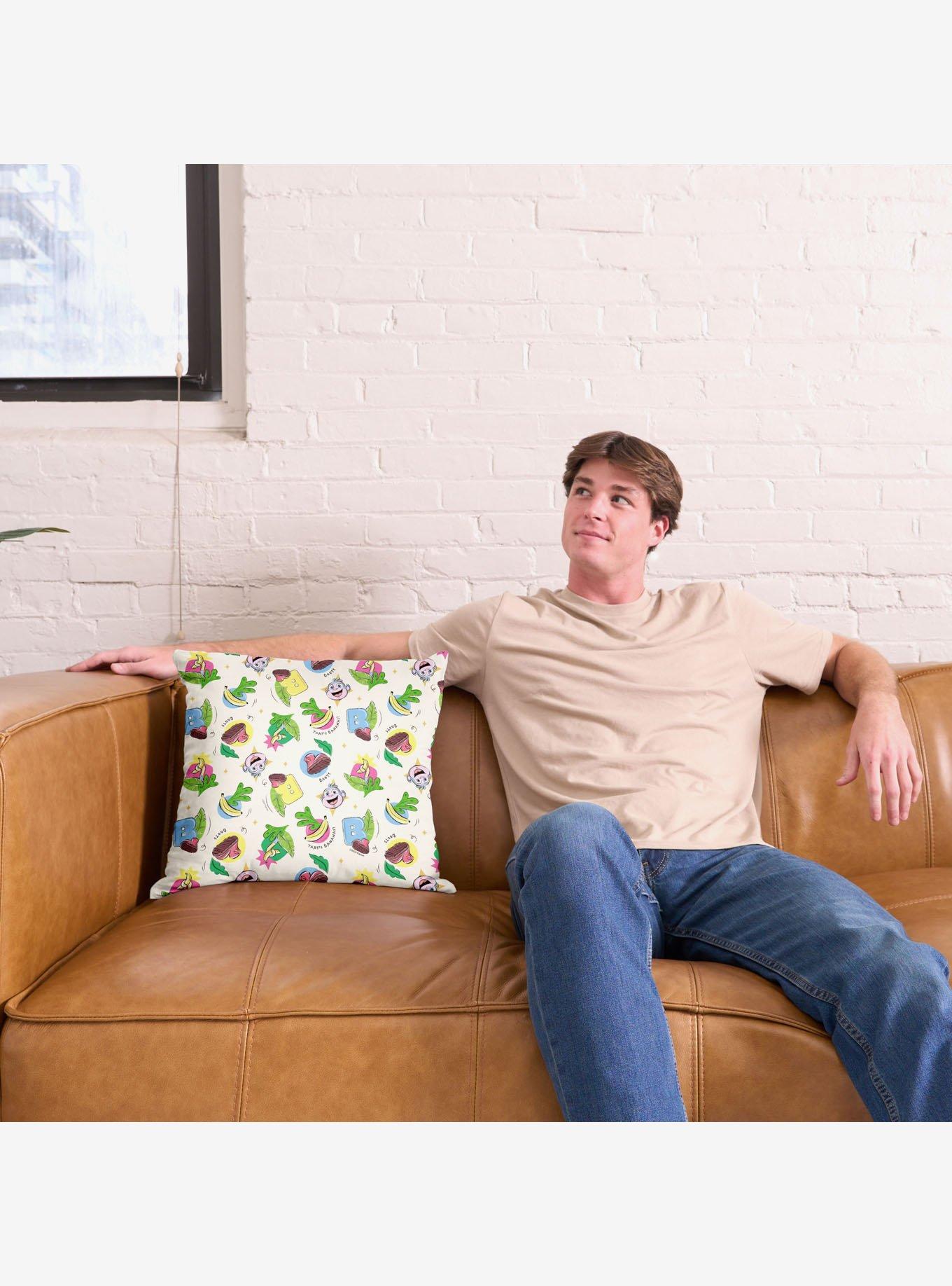 Dora The Explorer Boots Pattern Throw Pillow, , alternate