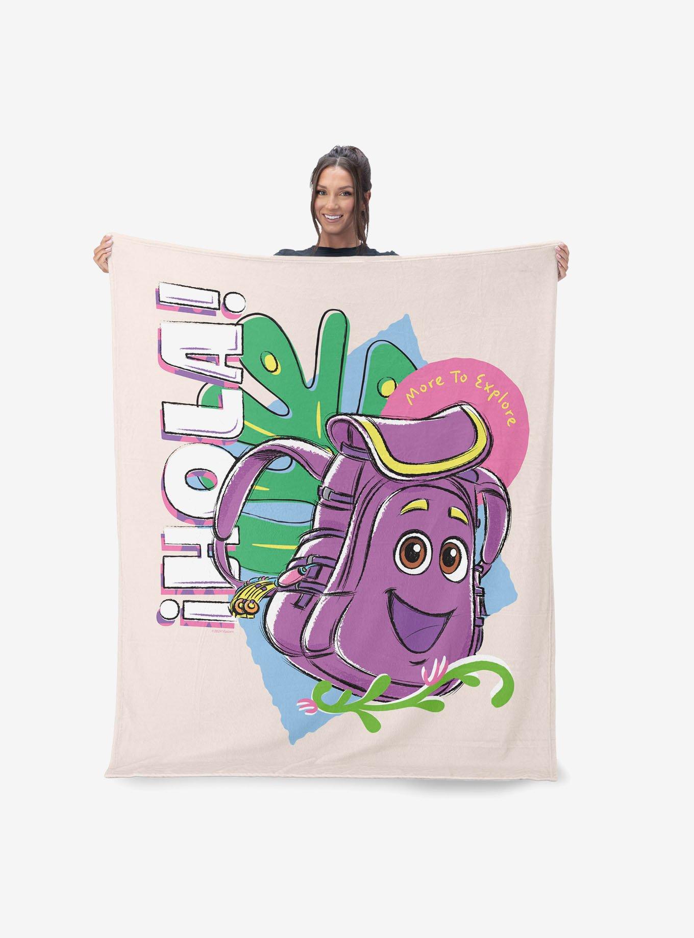 Dora The Explorer Hola Backpack 40x50" Silk Touch Throw Blanket, , hi-res