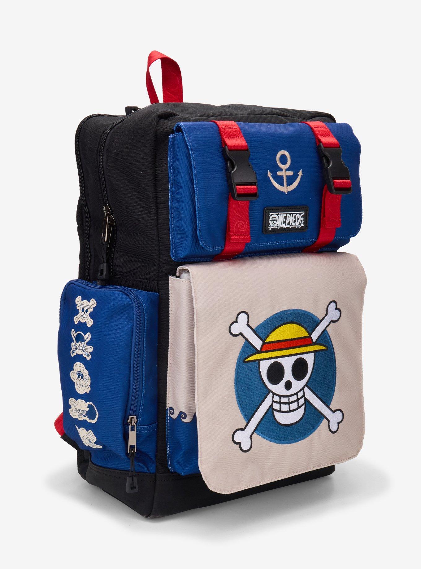 One Piece Straw Hat Crew Jolly Roger Multi-Pocket Backpack - BoxLunch Exclusive, , hi-res