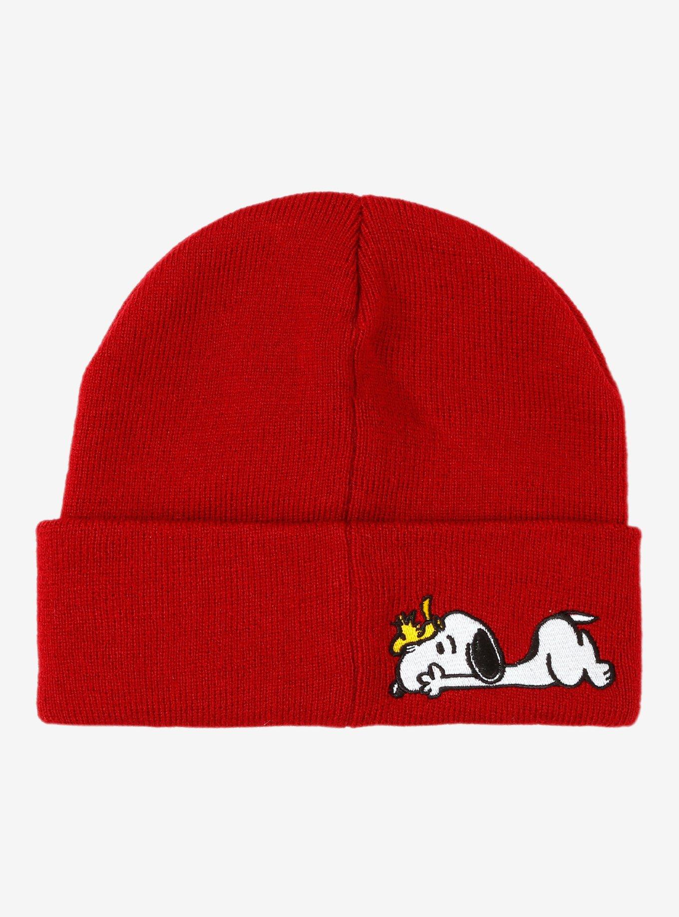 Peanuts Snoopy & Woodstock Embroidered Beanie — BoxLunch Exclusive, , hi-res