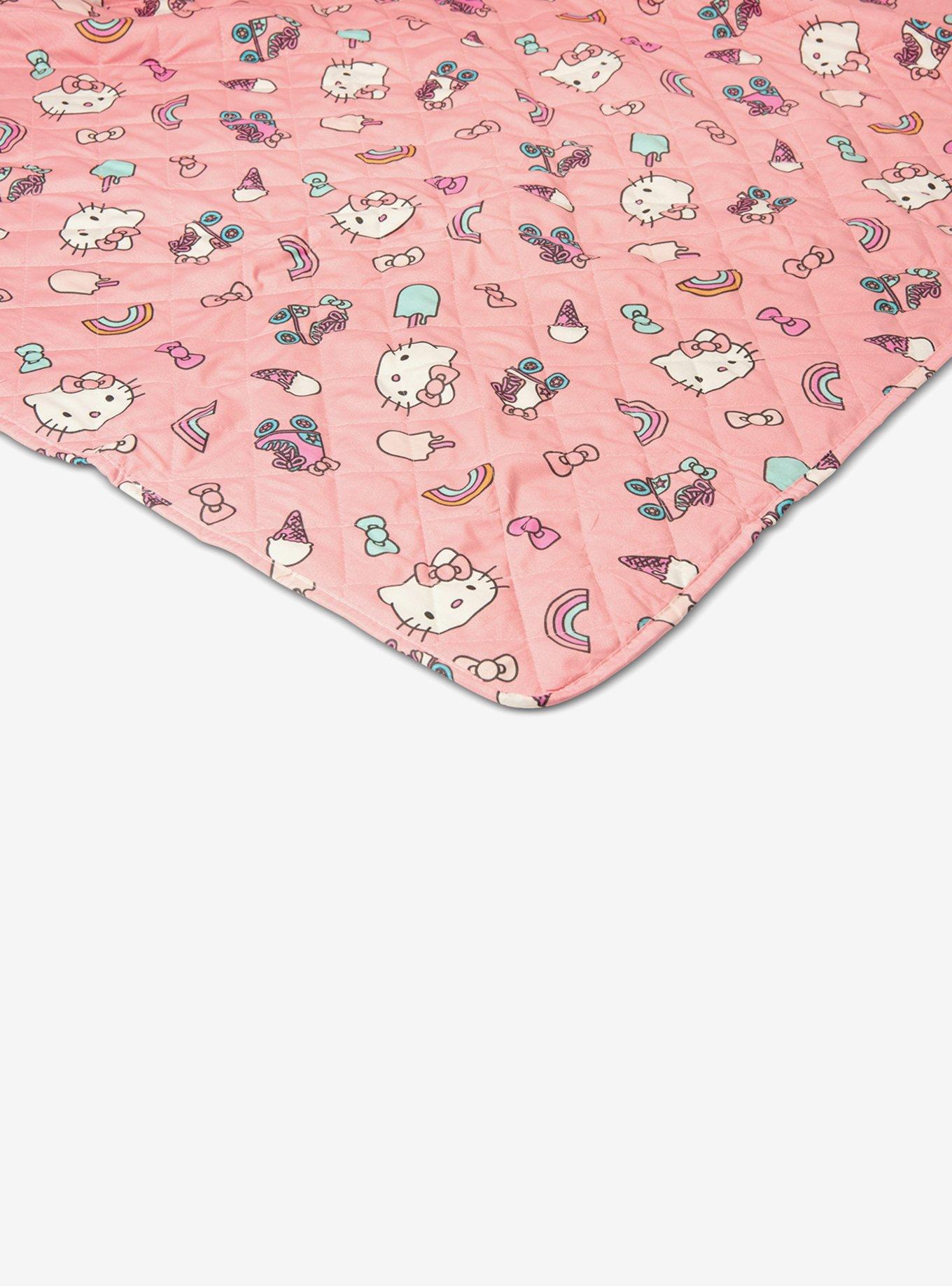 Hello Kitty Rainbow Pink Full/Queen Quilted Blanket, , alternate