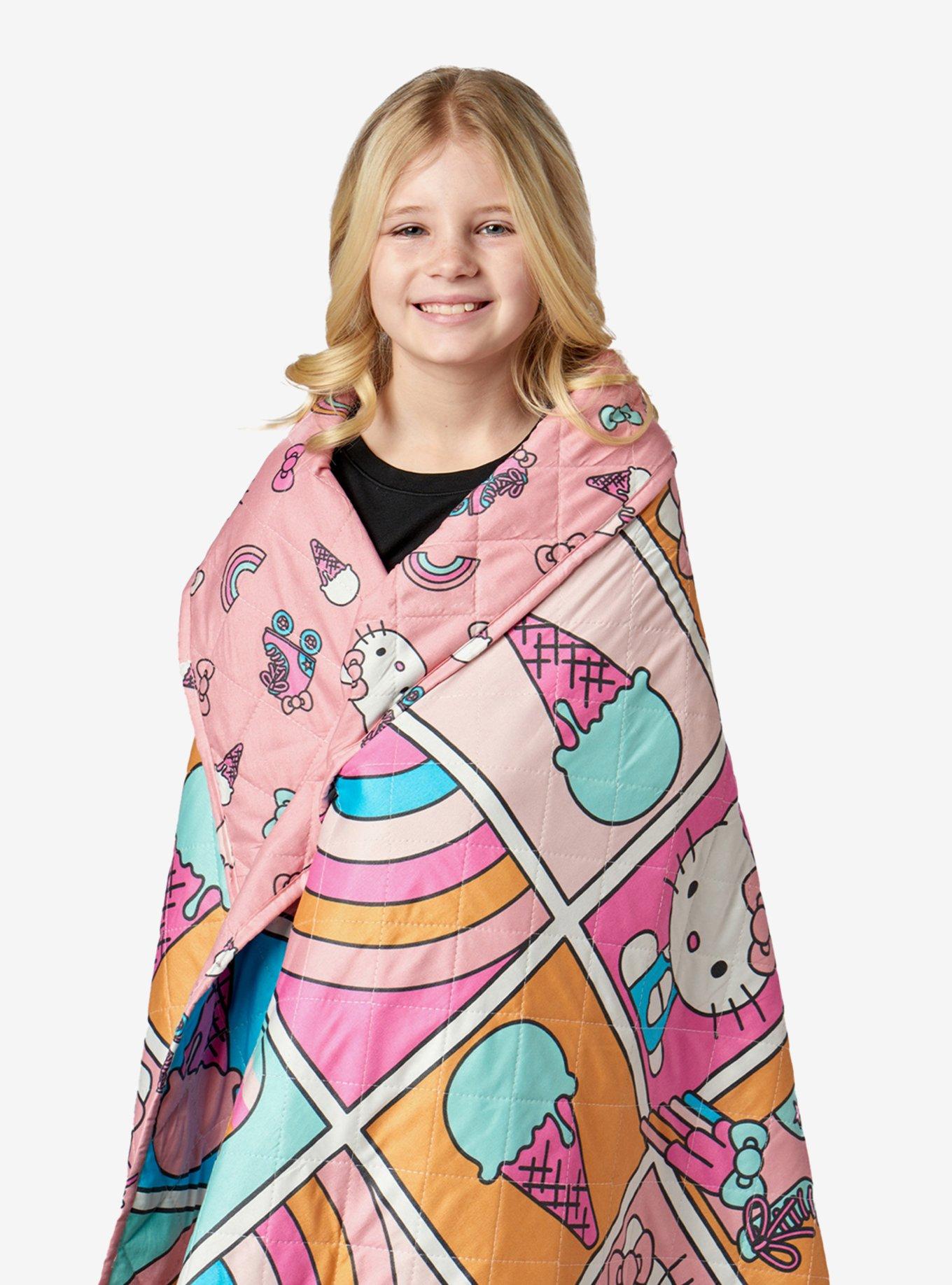 Hello Kitty Rainbow Pink Twin Quilted Blanket, , alternate