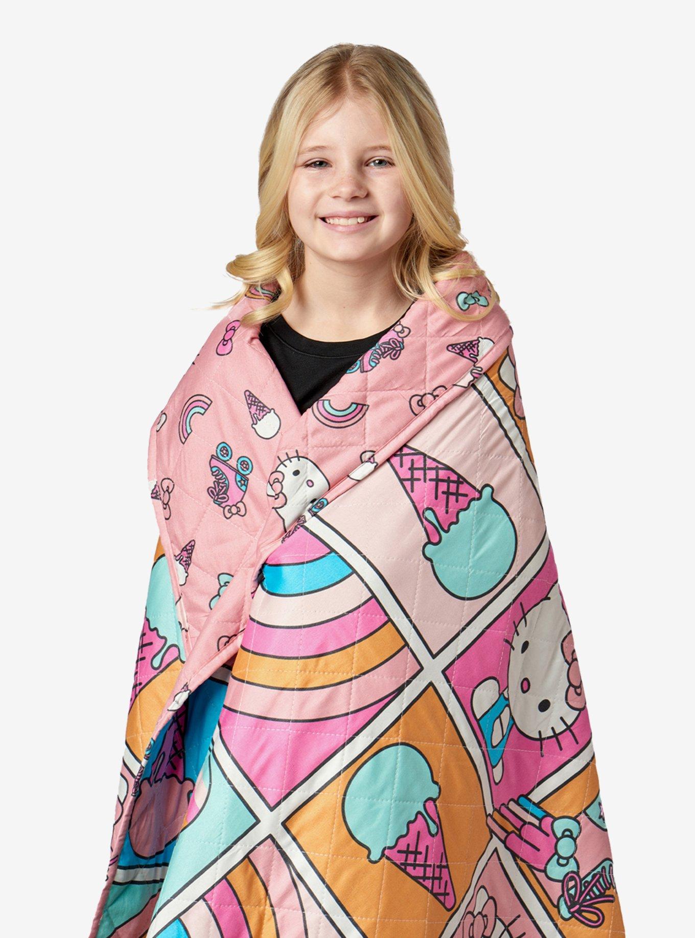 Hello Kitty Rainbow Pink Full/Queen Quilted Blanket, , alternate