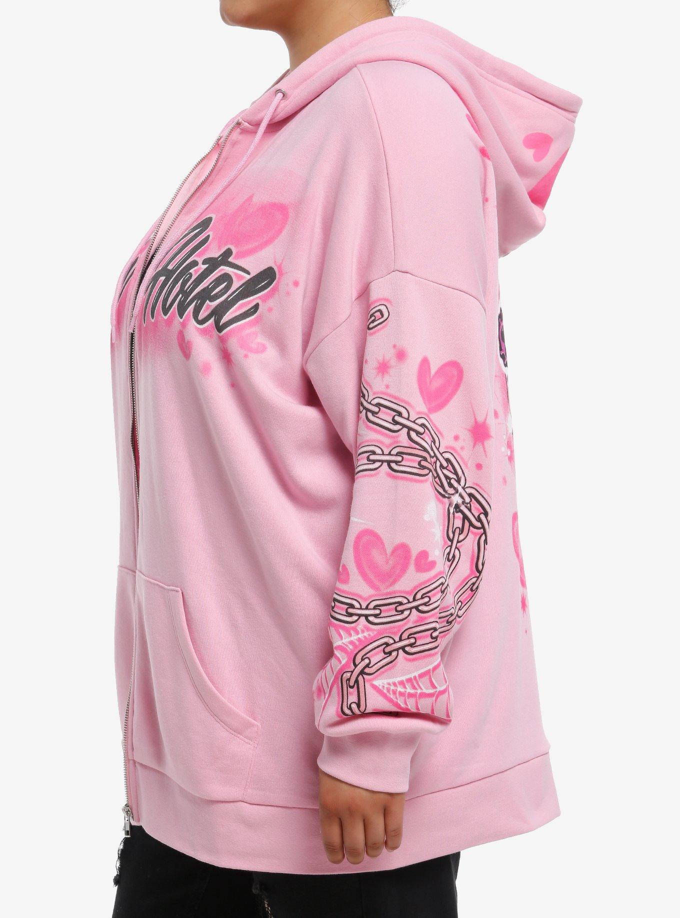 Hazbin Hotel Angel Dust Graffiti Oversized Hoodie Plus Size, MULTI, alternate