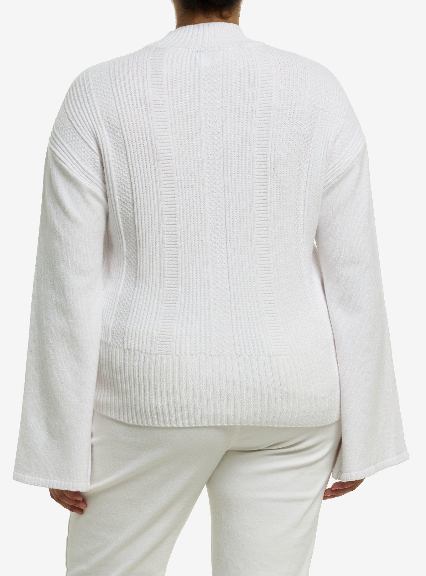 Her Universe Star Wars Leia Bell Sleeve Sweater Plus Size Her Universe Exclusive, BRIGHT WHITE, alternate - view 3