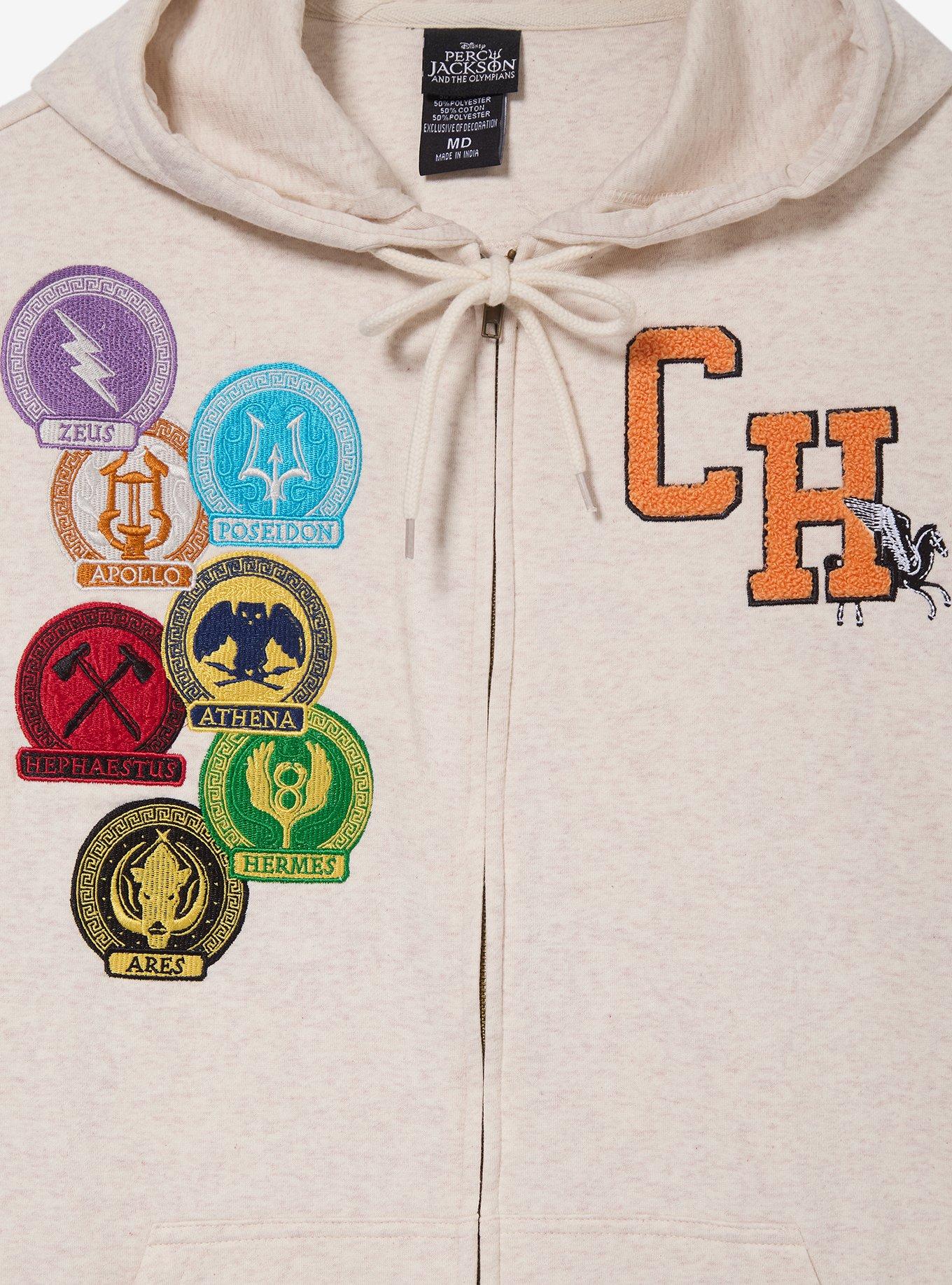 Percy Jackson Camp Half-Blood Patches Zip Hoodie &mdash; BoxLunch Exclusive, , alternate