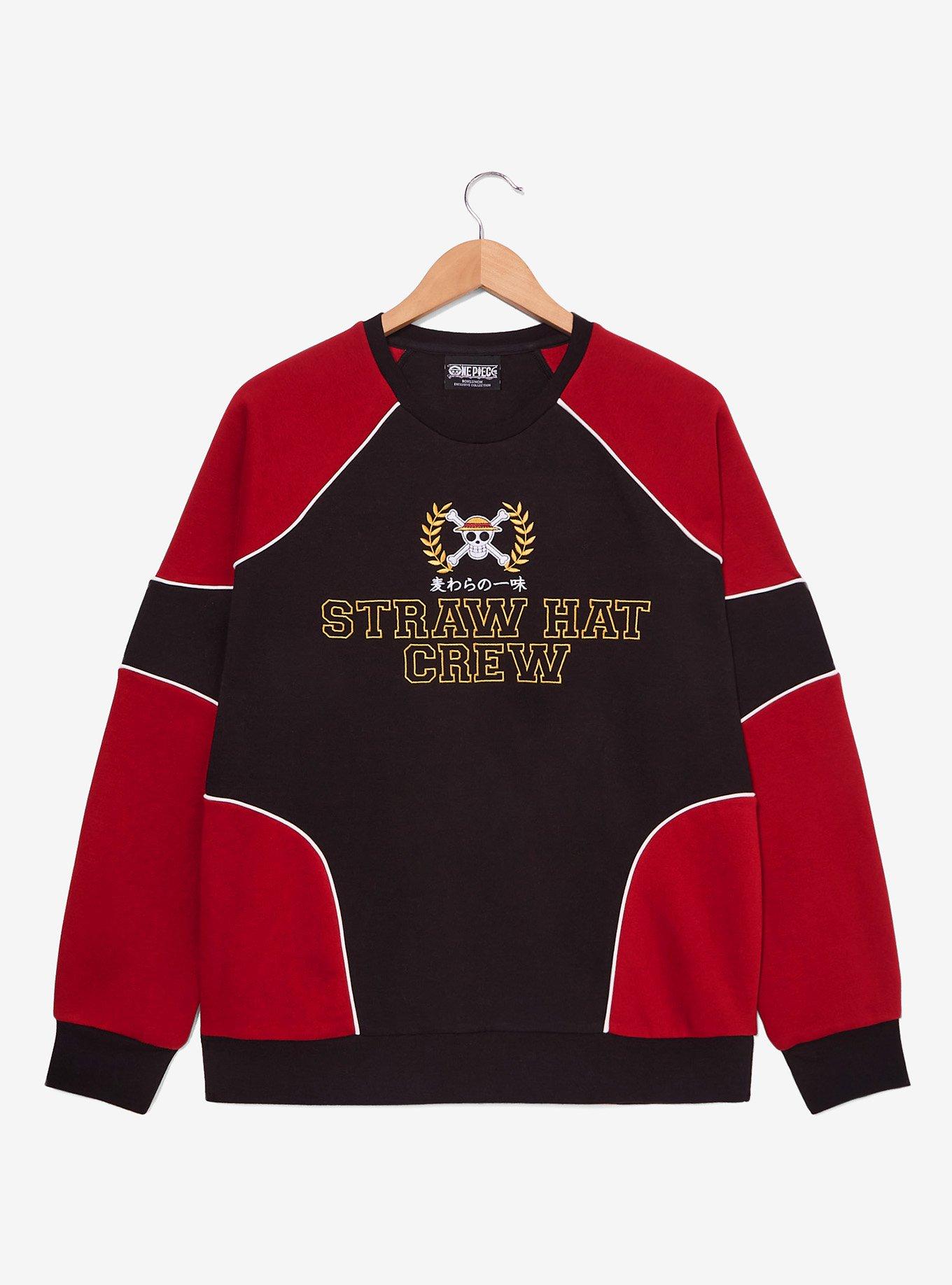 One Piece Straw Hat Crew Color Block Crewneck — BoxLunch Exclusive, , hi-res