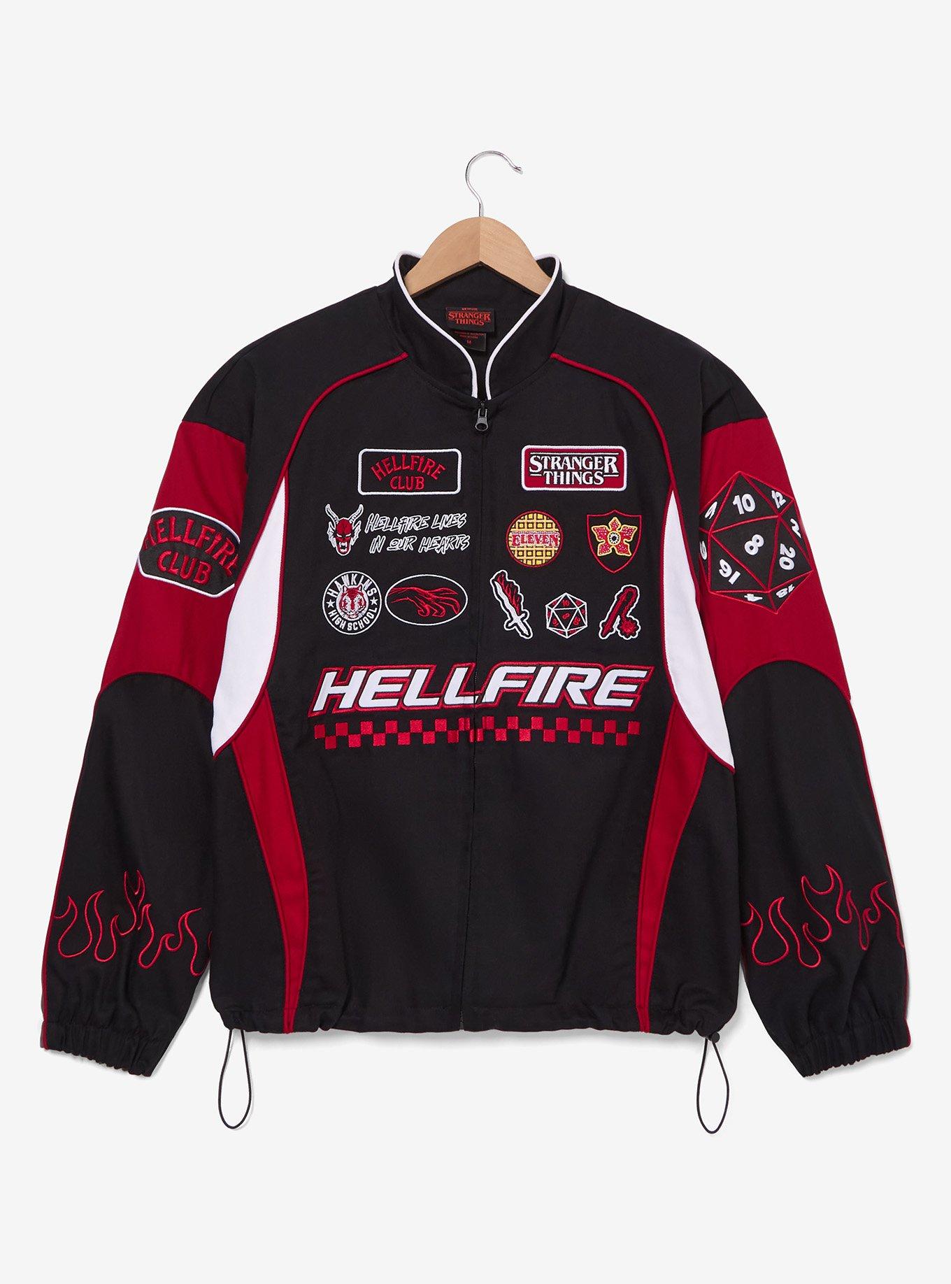 Stranger Things Hellfire Club Moto Jacket - BoxLunch Exclusive, BLACK, alternate