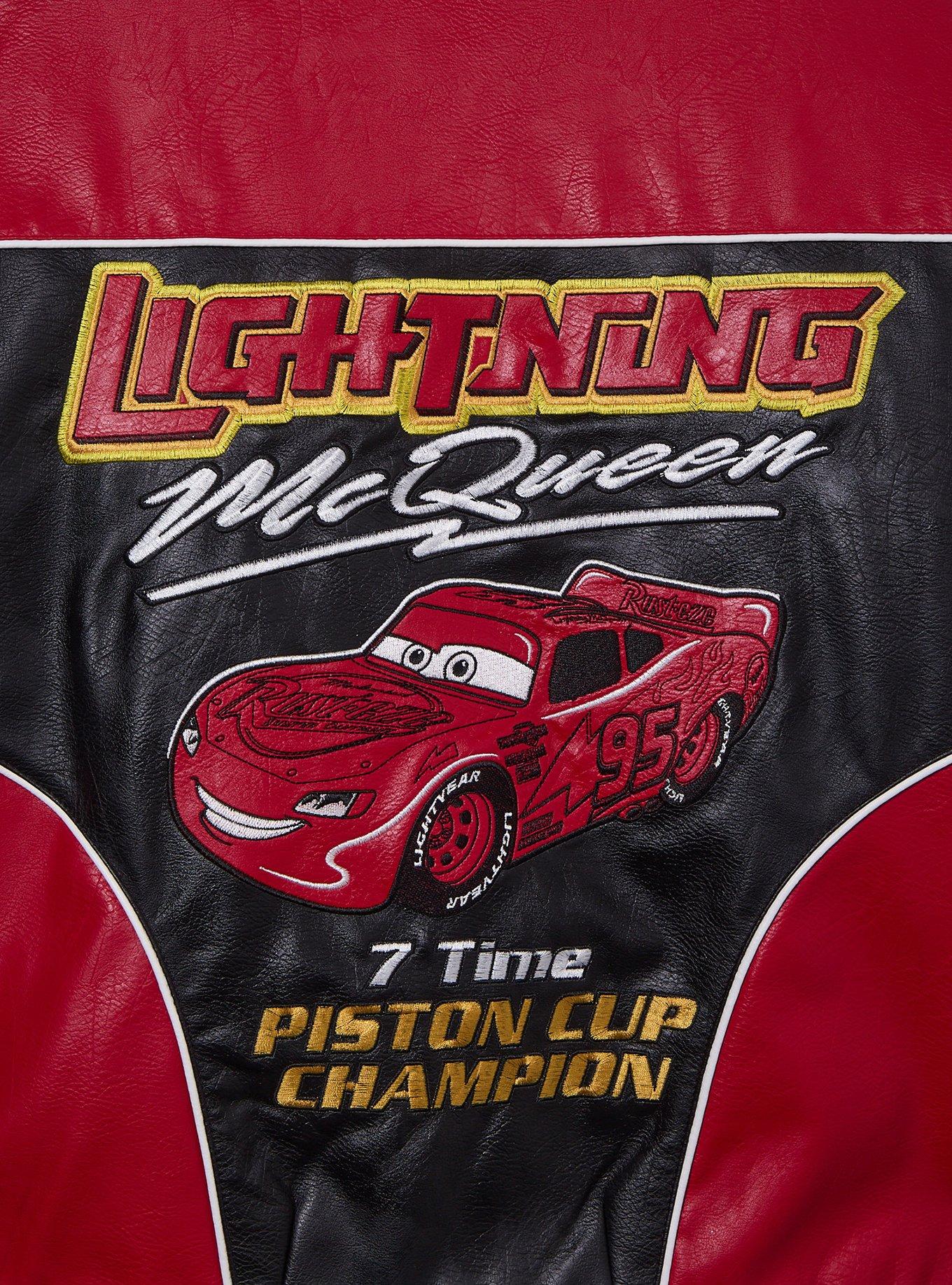 Disney Pixar Cars Lightning McQueen Faux Leather Racing Jacket - BoxLunch Exclusive, RED, alternate