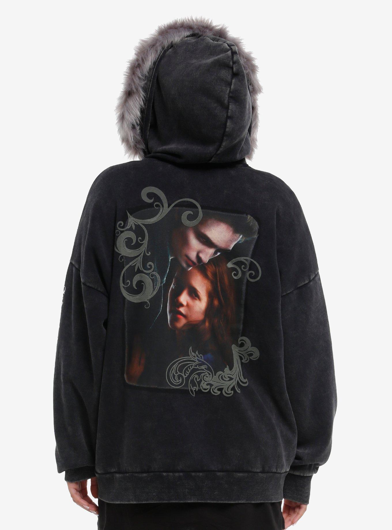The Twilight Saga Filigree Fuzzy Hood Girls Oversized Hoodie, , hi-res