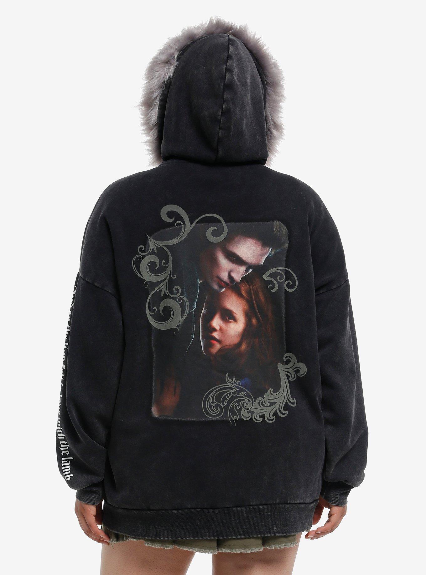 The Twilight Saga Filigree Fuzzy Hood Girls Oversized Hoodie, , hi-res