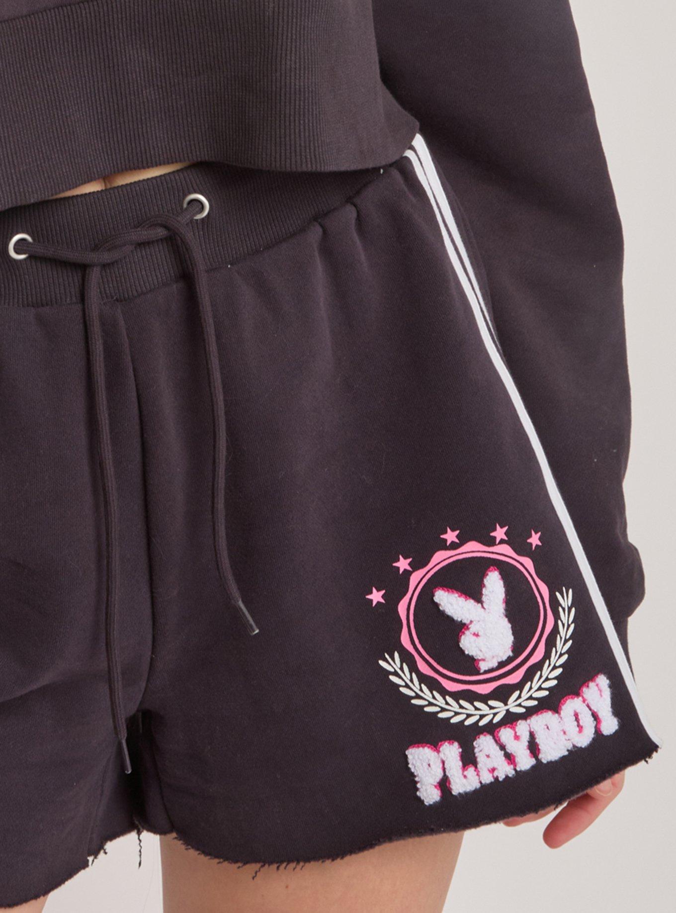 Playboy Black & White Colorblocked Varsity Sweatshirt, BLACK  WHITE, alternate