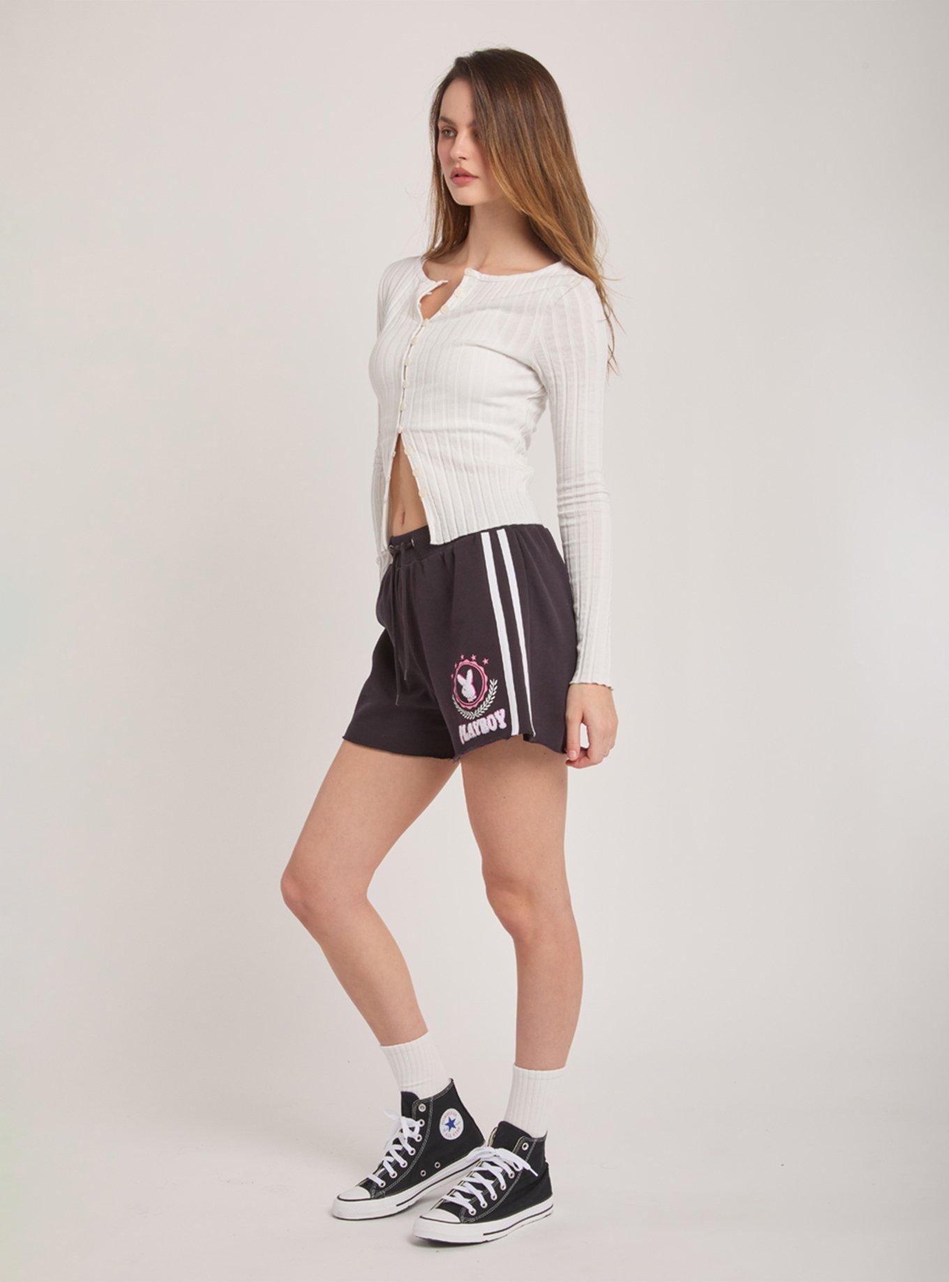 Playboy Black & White Colorblocked Varsity Short, , hi-res