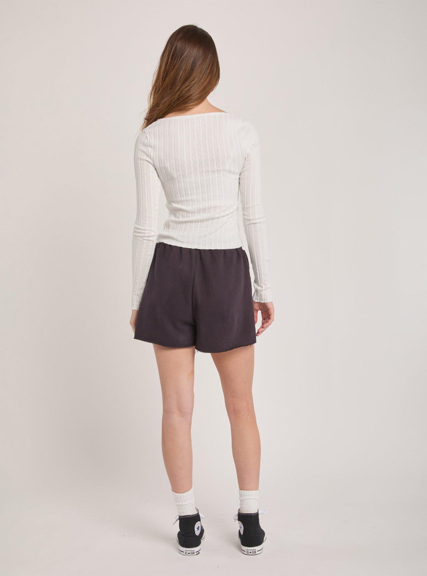 Playboy Black & White Colorblocked Varsity Short, BLACK  WHITE, alternate