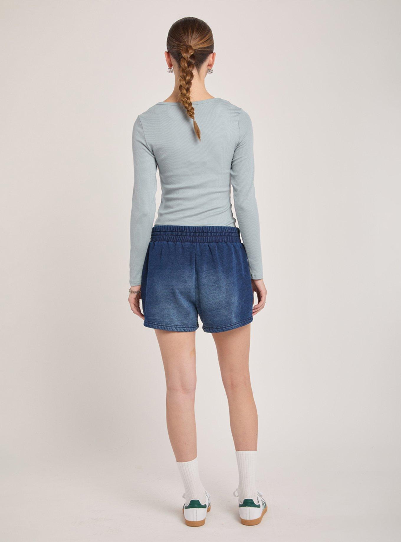 Playboy Indigo Knit Lace-Up Short, INDIGO, alternate