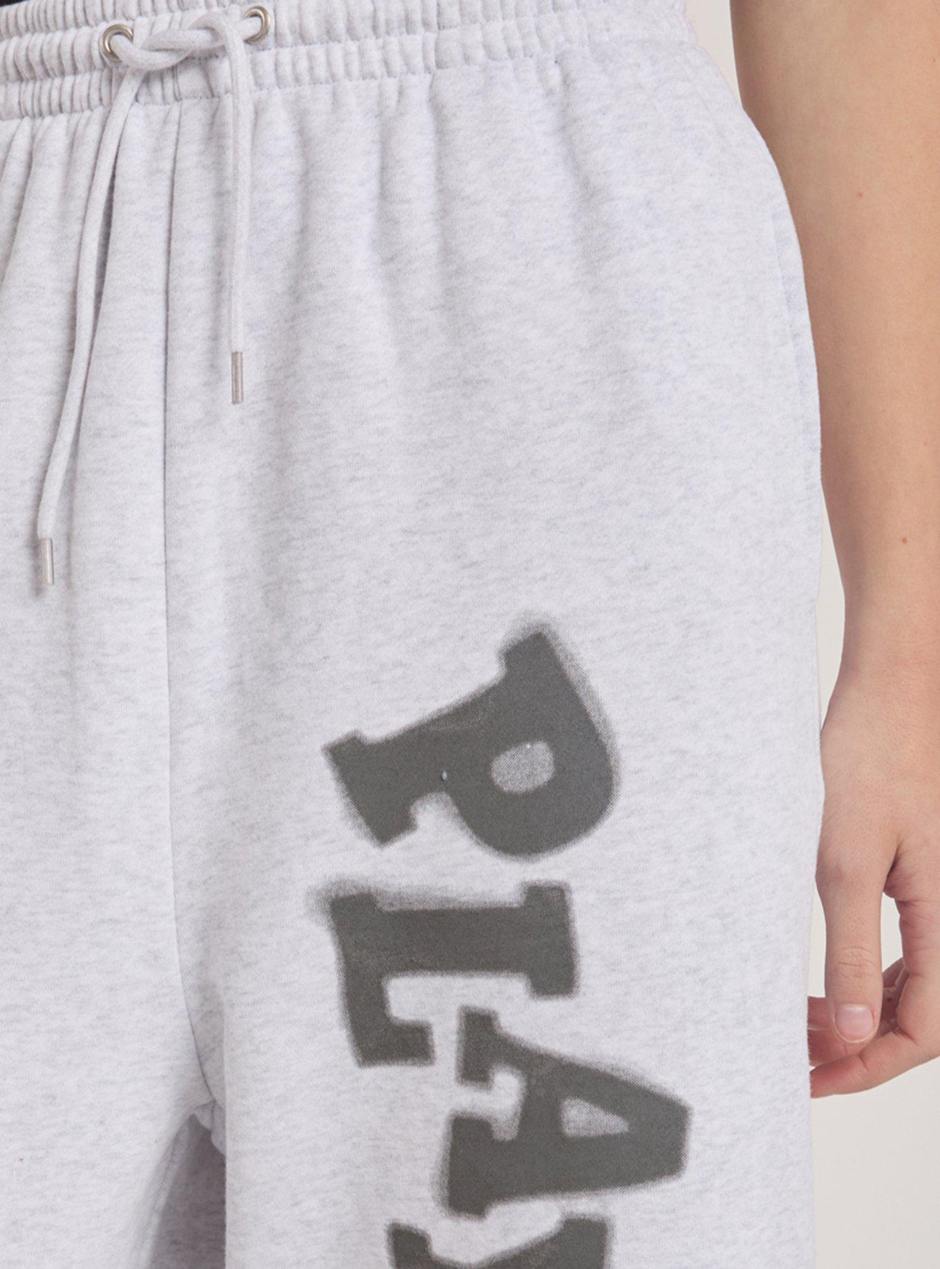 Playboy Grey Graffiti Print Jort, GREY, alternate