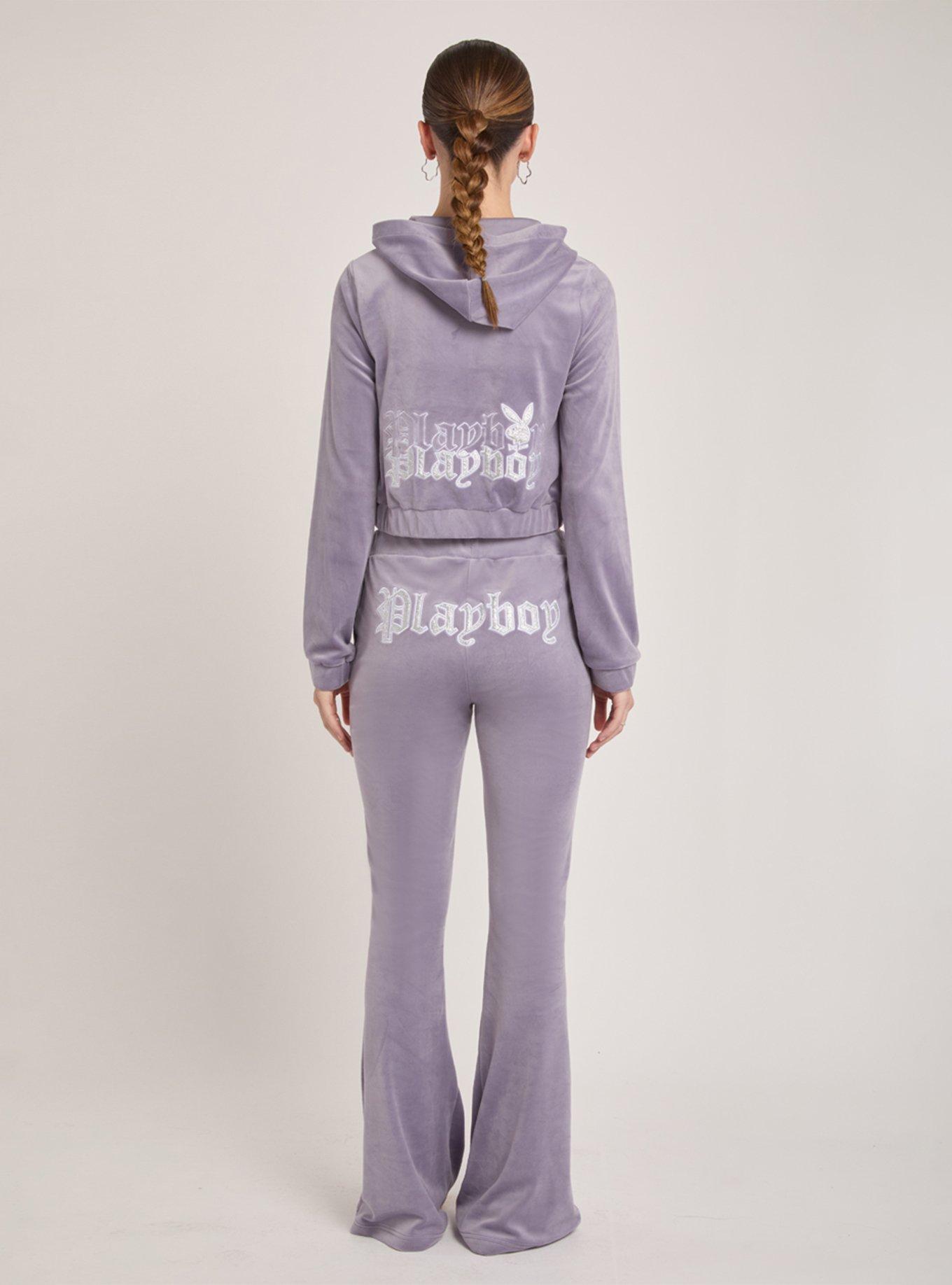 Playboy Lavender Applique Ruched Velour Jacket, LAVENDER, alternate