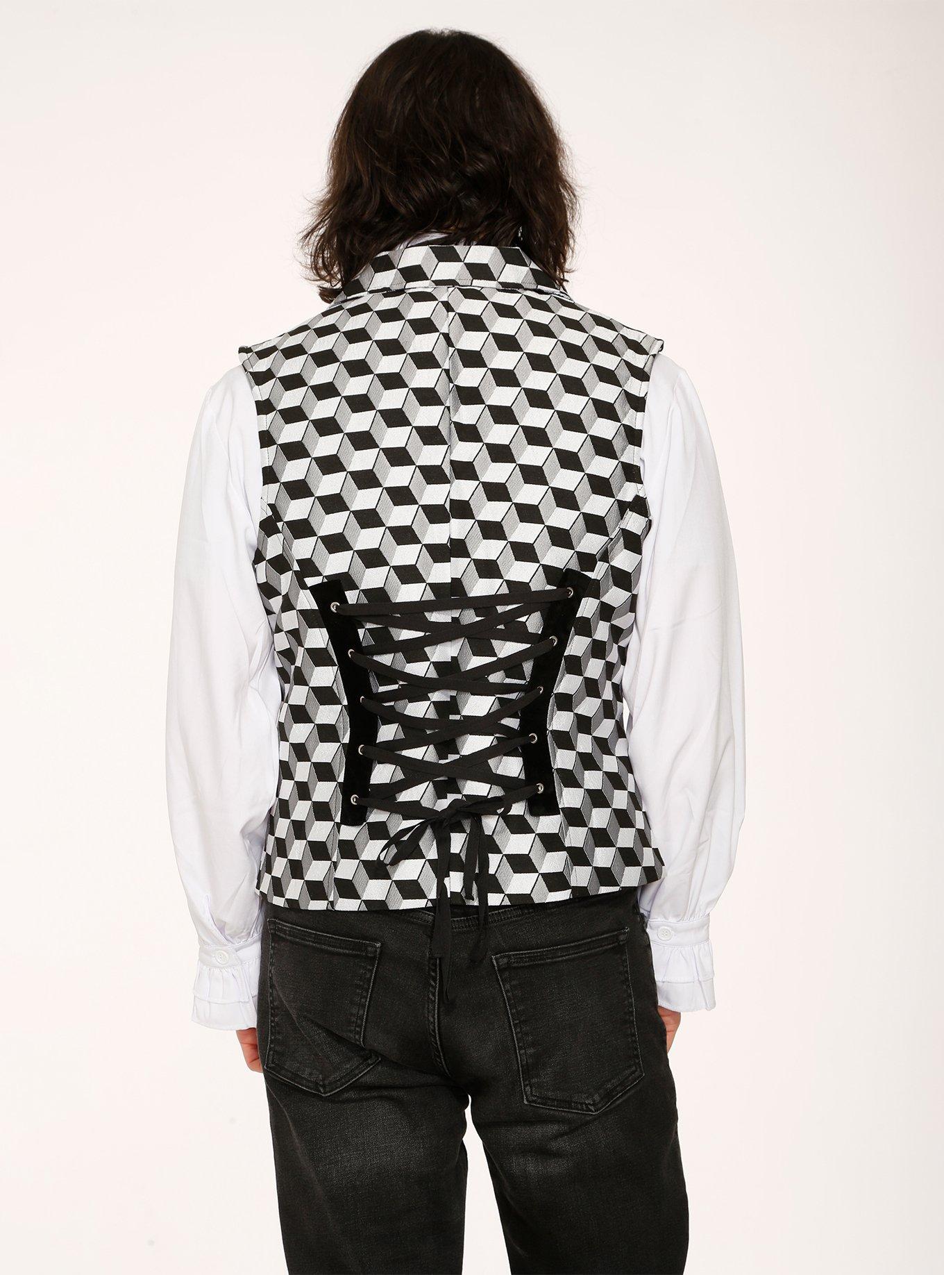 Black Checkmate Vest, , hi-res