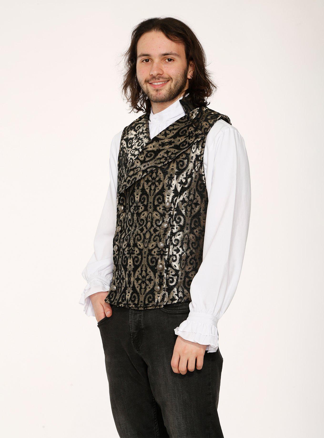 Gold Brocade Vest, GOLD, alternate