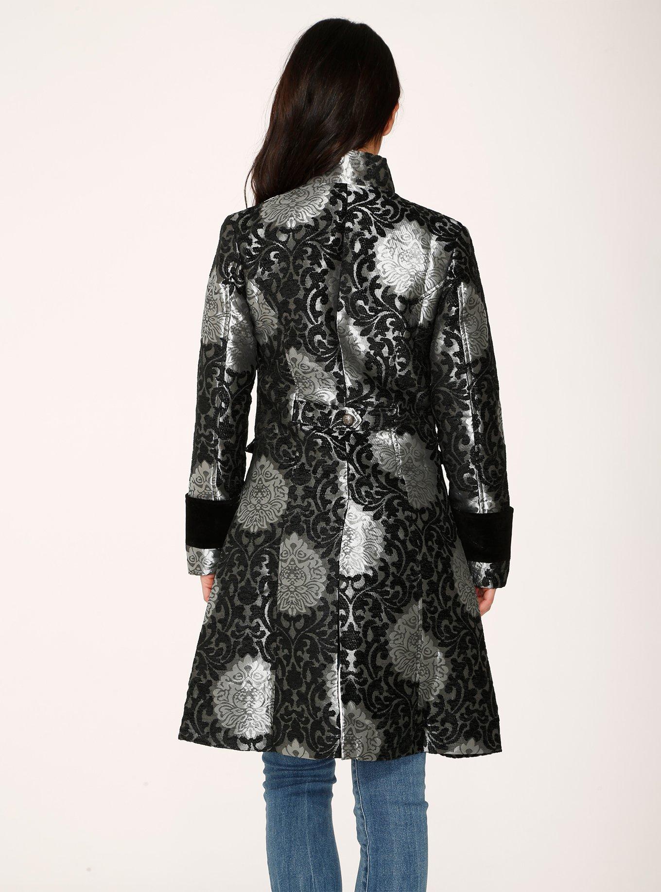 Silver Brocade Coat, SILVER, alternate