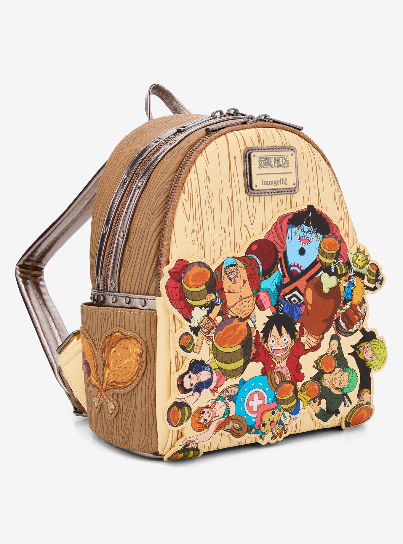 Loungefly One Piece Group Portrait Wood Grain Mini Backpack - BoxLunch Exclusive, , hi-res