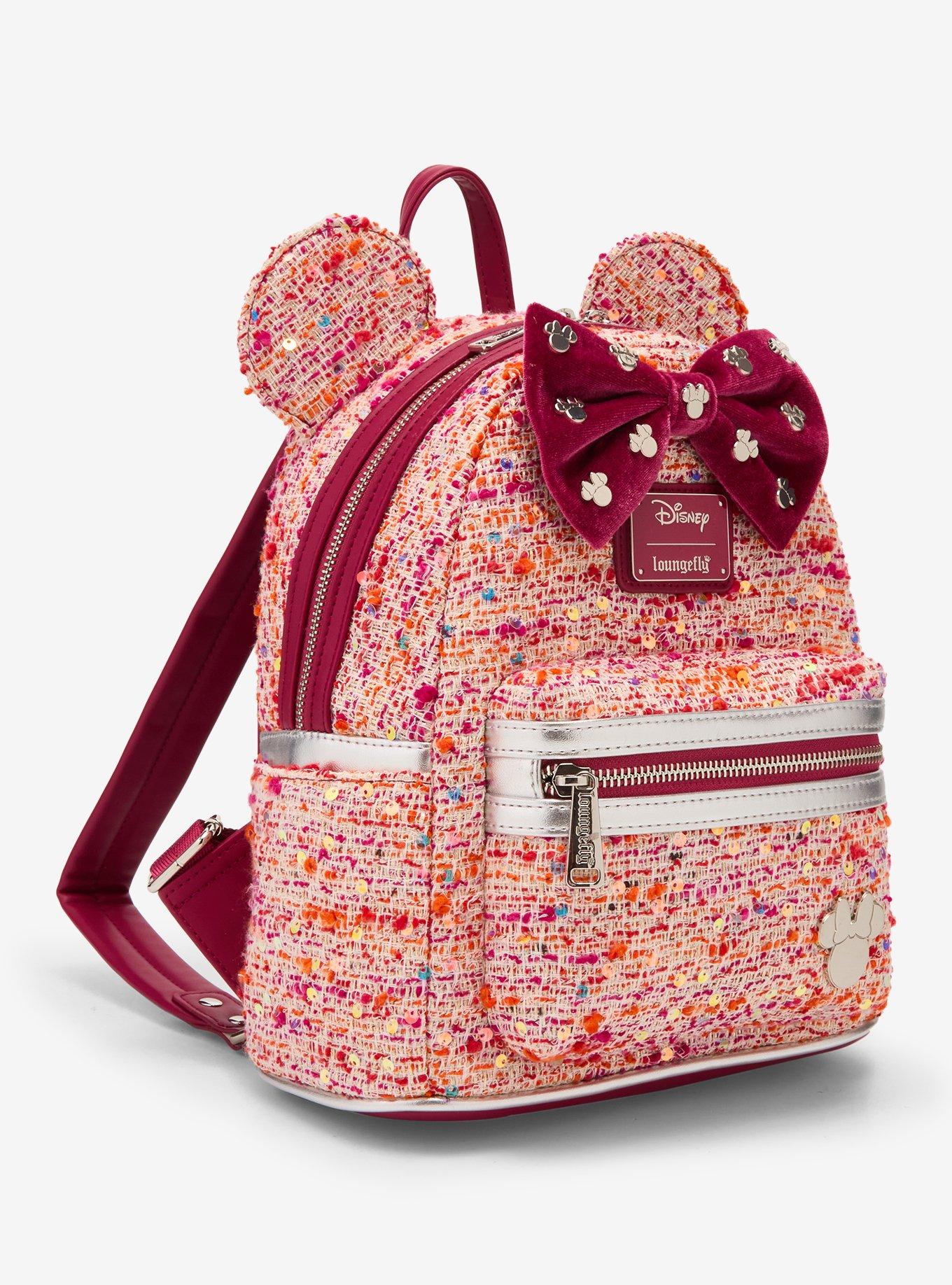 Loungefly Pink Bouclé Fabric Minnie Mouse Ears Mini Backpack - BoxLunch Exclusive, , hi-res