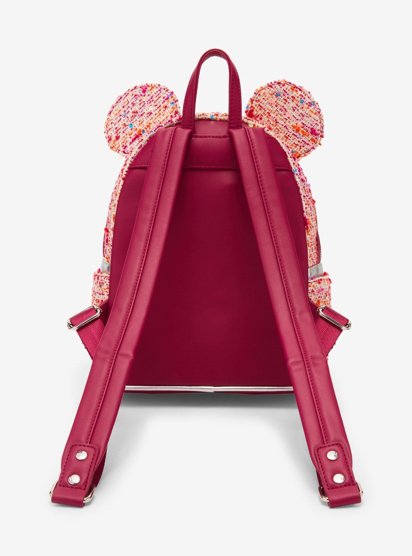 Loungefly Pink Boucl&eacute; Fabric Minnie Mouse Ears Mini Backpack - BoxLunch Exclusive, , alternate