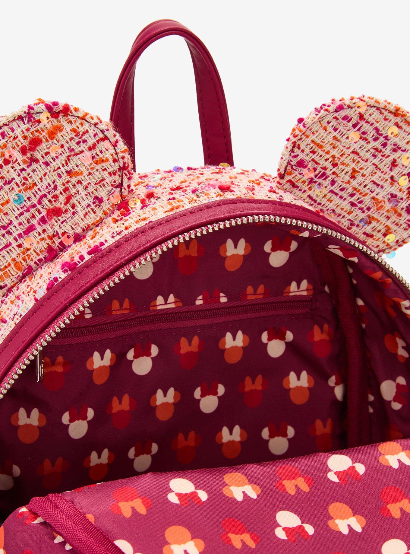 Loungefly Pink Boucl&eacute; Fabric Minnie Mouse Ears Mini Backpack - BoxLunch Exclusive, , alternate