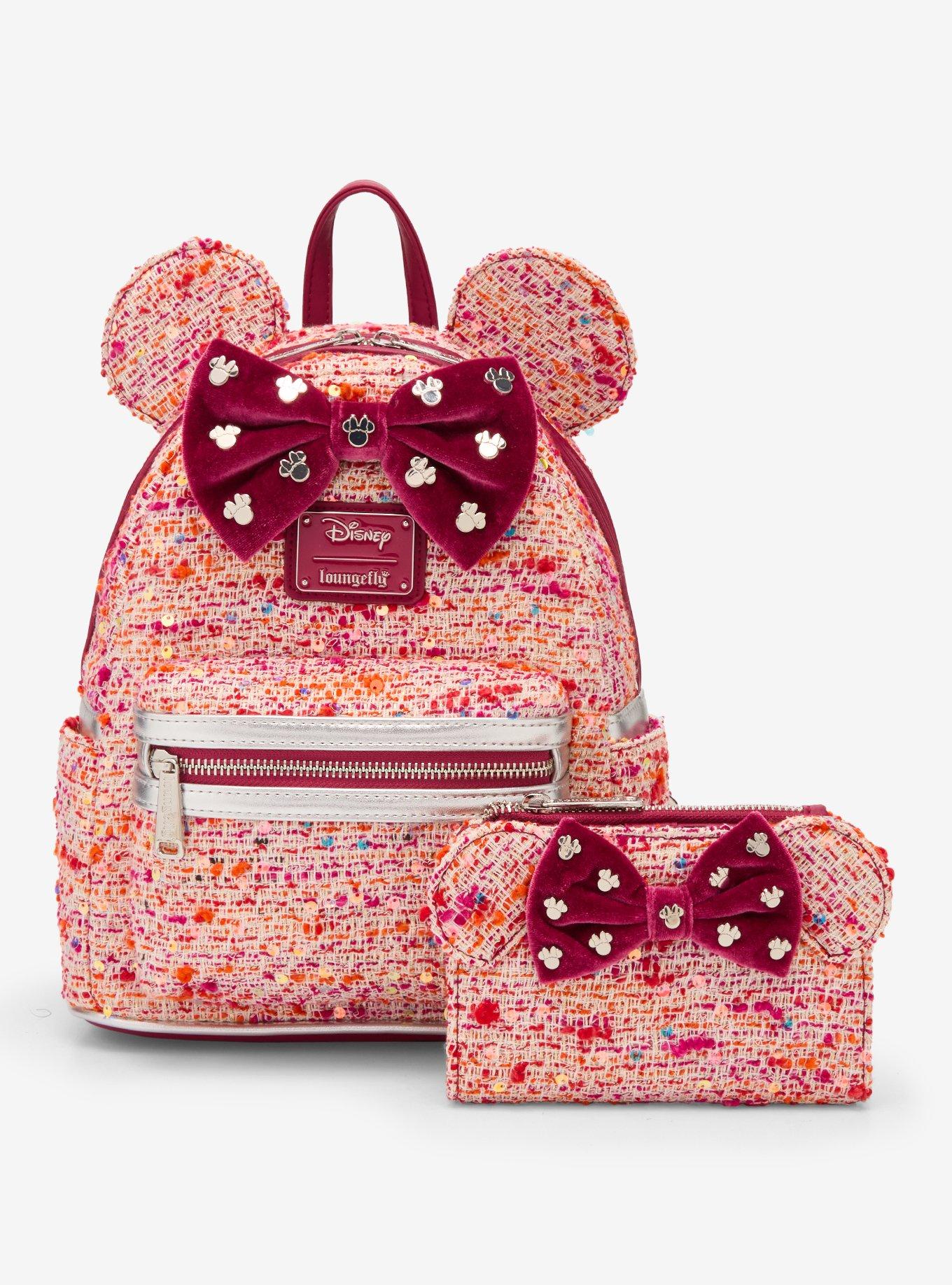 Loungefly Pink Boucl&eacute; Fabric Minnie Mouse Ears Mini Backpack - BoxLunch Exclusive, , alternate