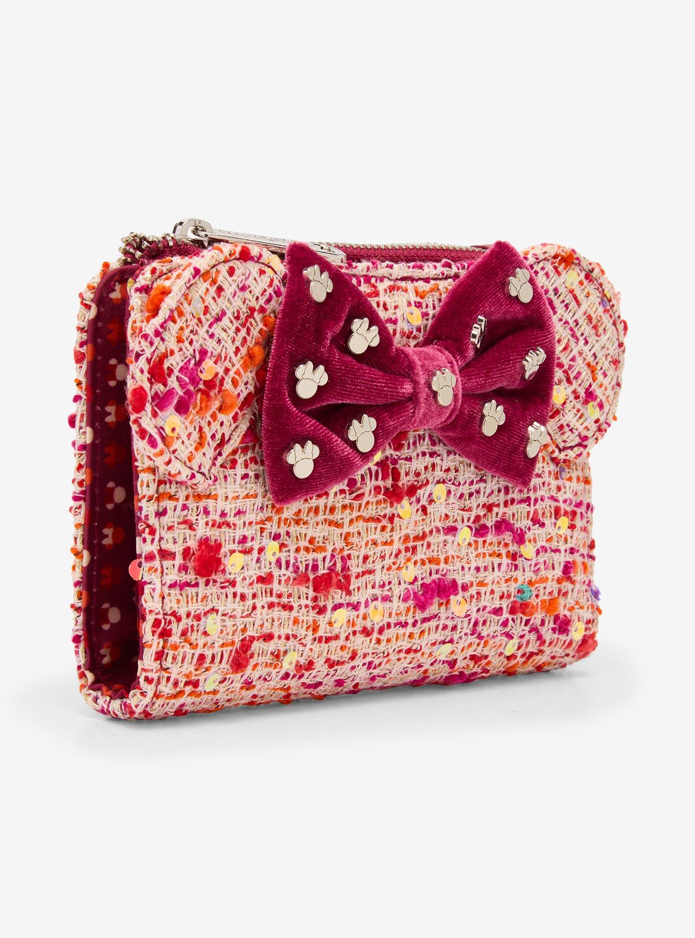 Loungefly Pink Bouclé Fabric Minnie Mouse Ears Wallet - BoxLunch Exclusive