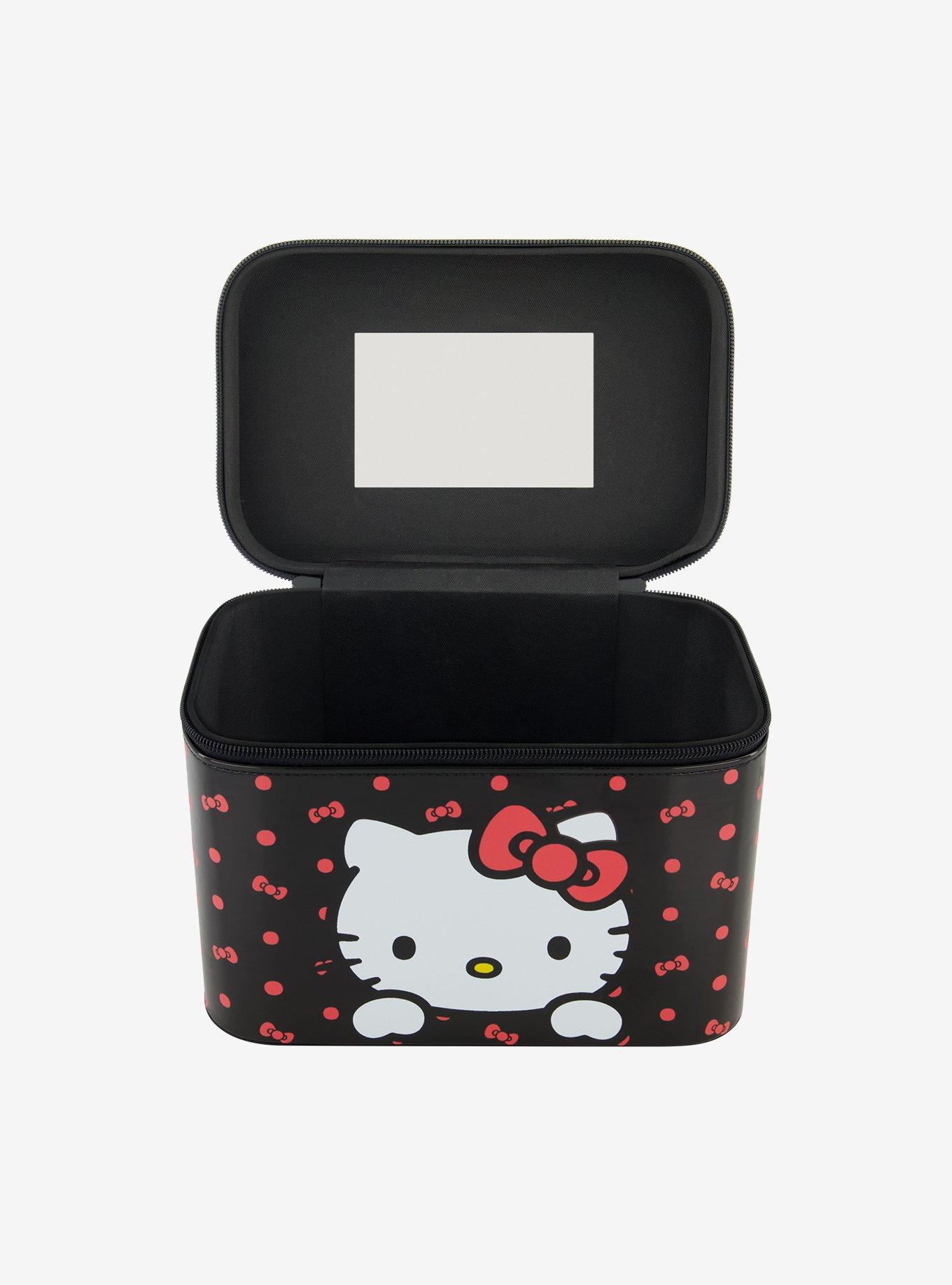Hello Kitty Polka Dot Bow Cosmetic Case Organizer with Mirror, , hi-res