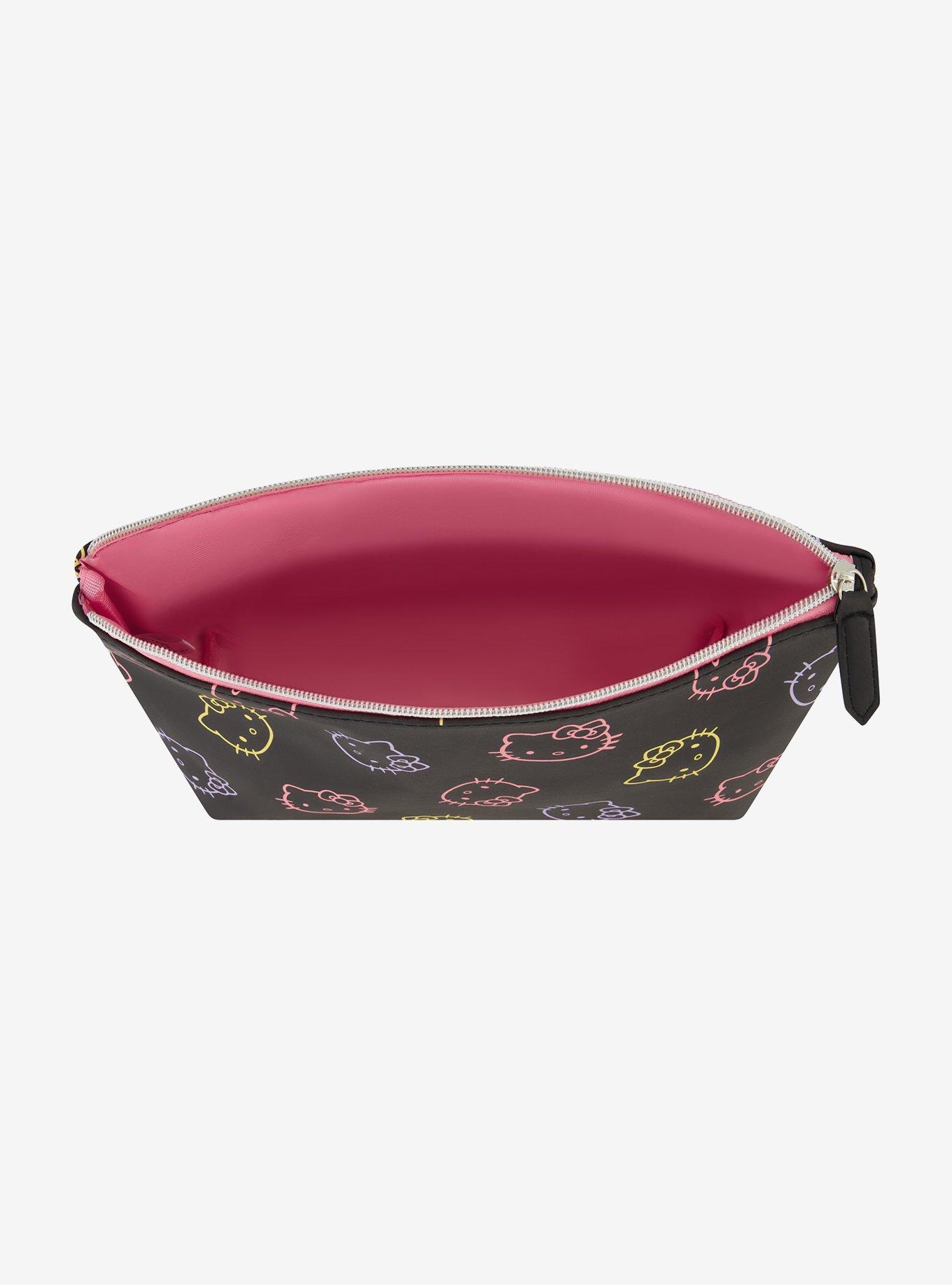 Hello Kitty Faces Neon Outline Cosmetic Travel Bag, , alternate