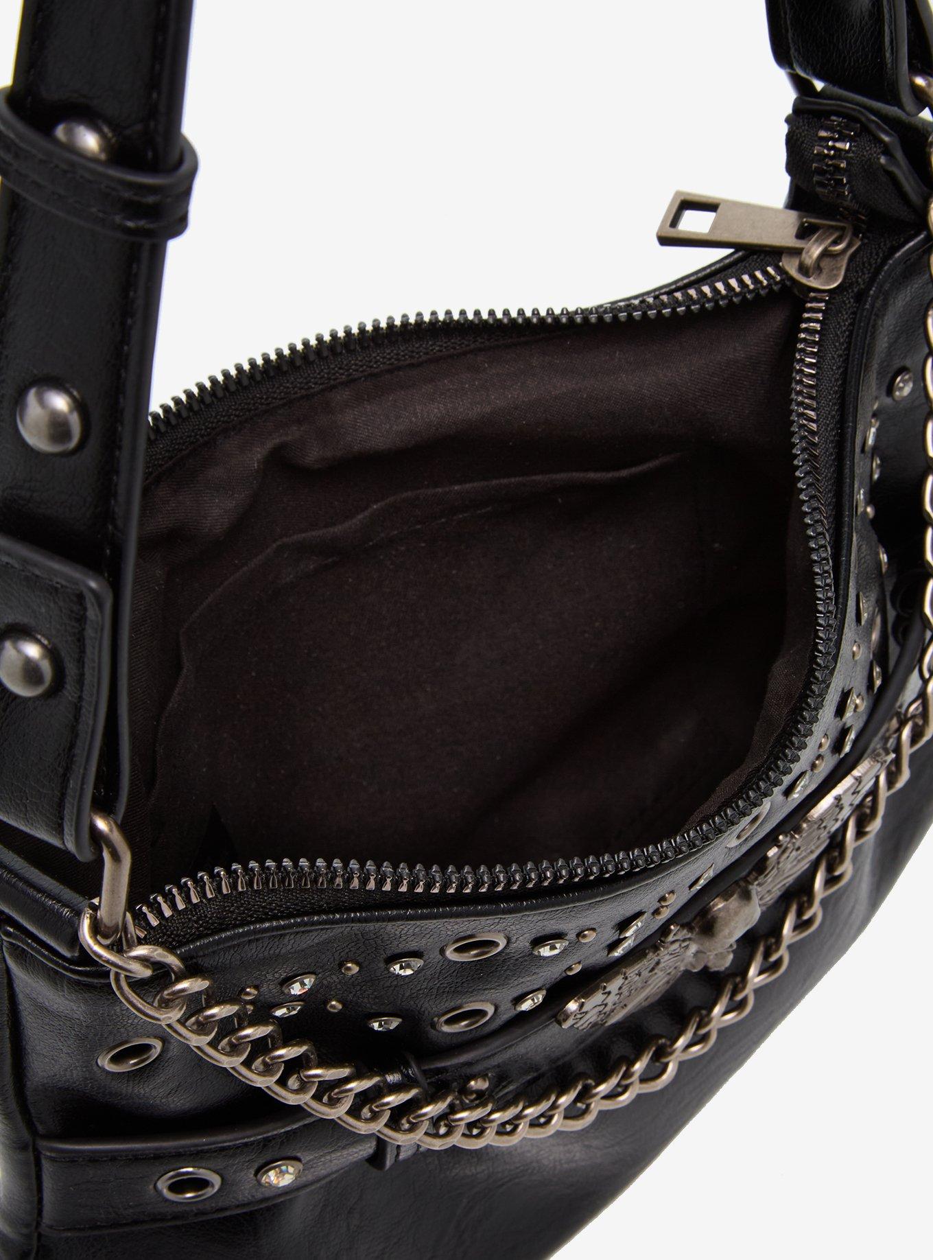 Death Moth Chain Charm Slouch Shoulder Bag, , alternate